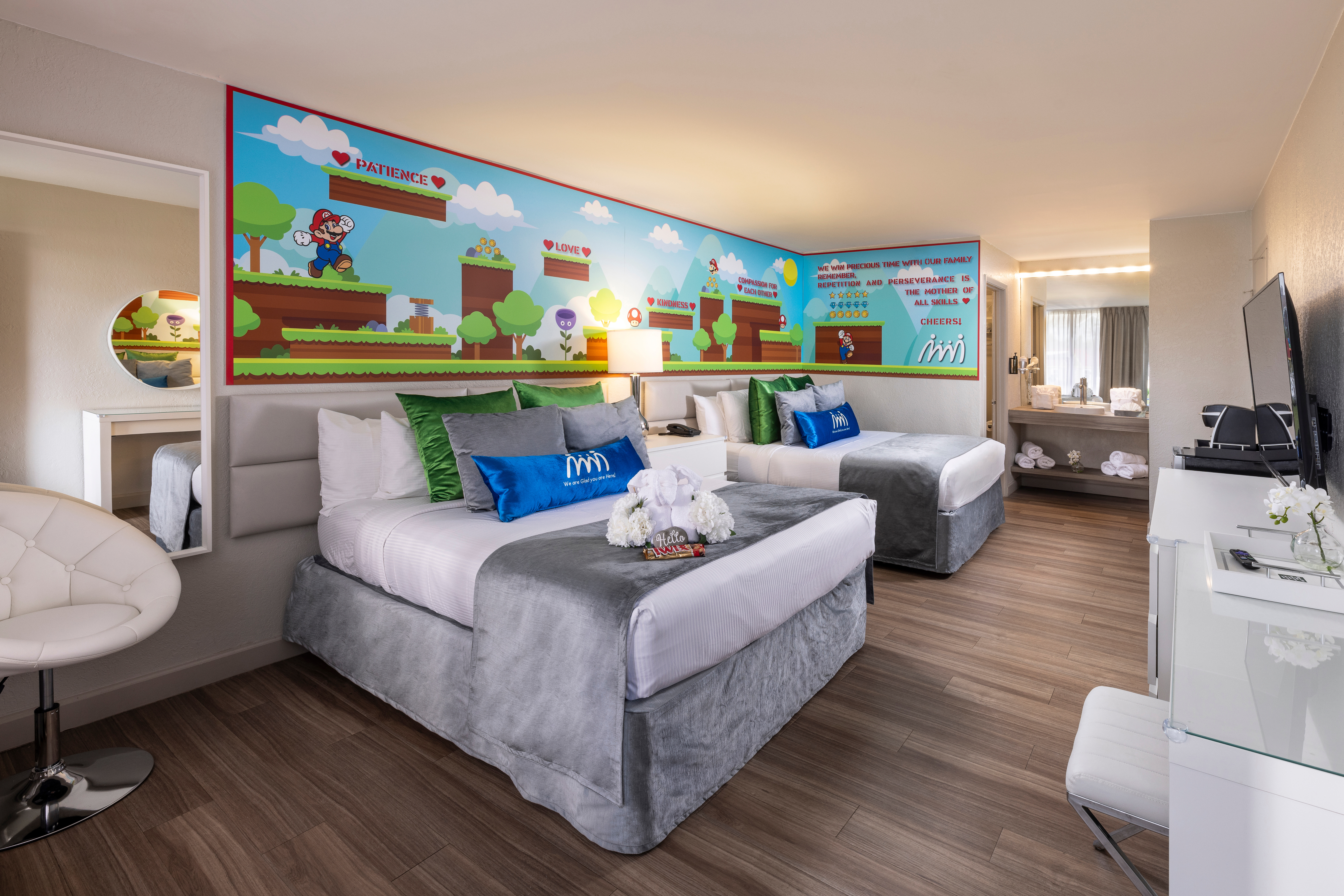 Guest room at the Magic Moment Resort & Kids Club, Dazzler Select by Wyndham in Kissimmee, Florida