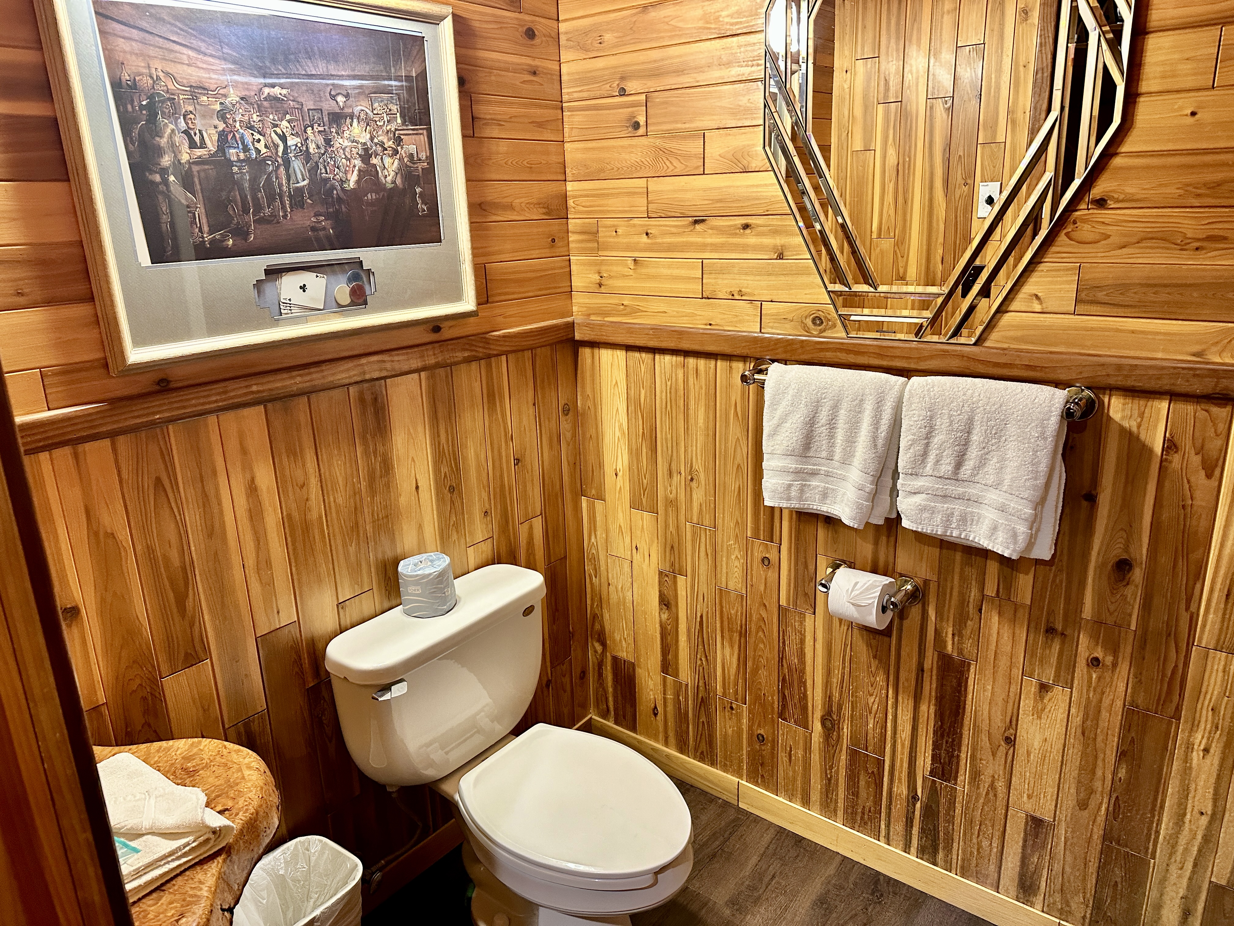 Guest room bath at the Soap Lake Resort, a Dazzler Select by Wyndham in Soap Lake, Washington