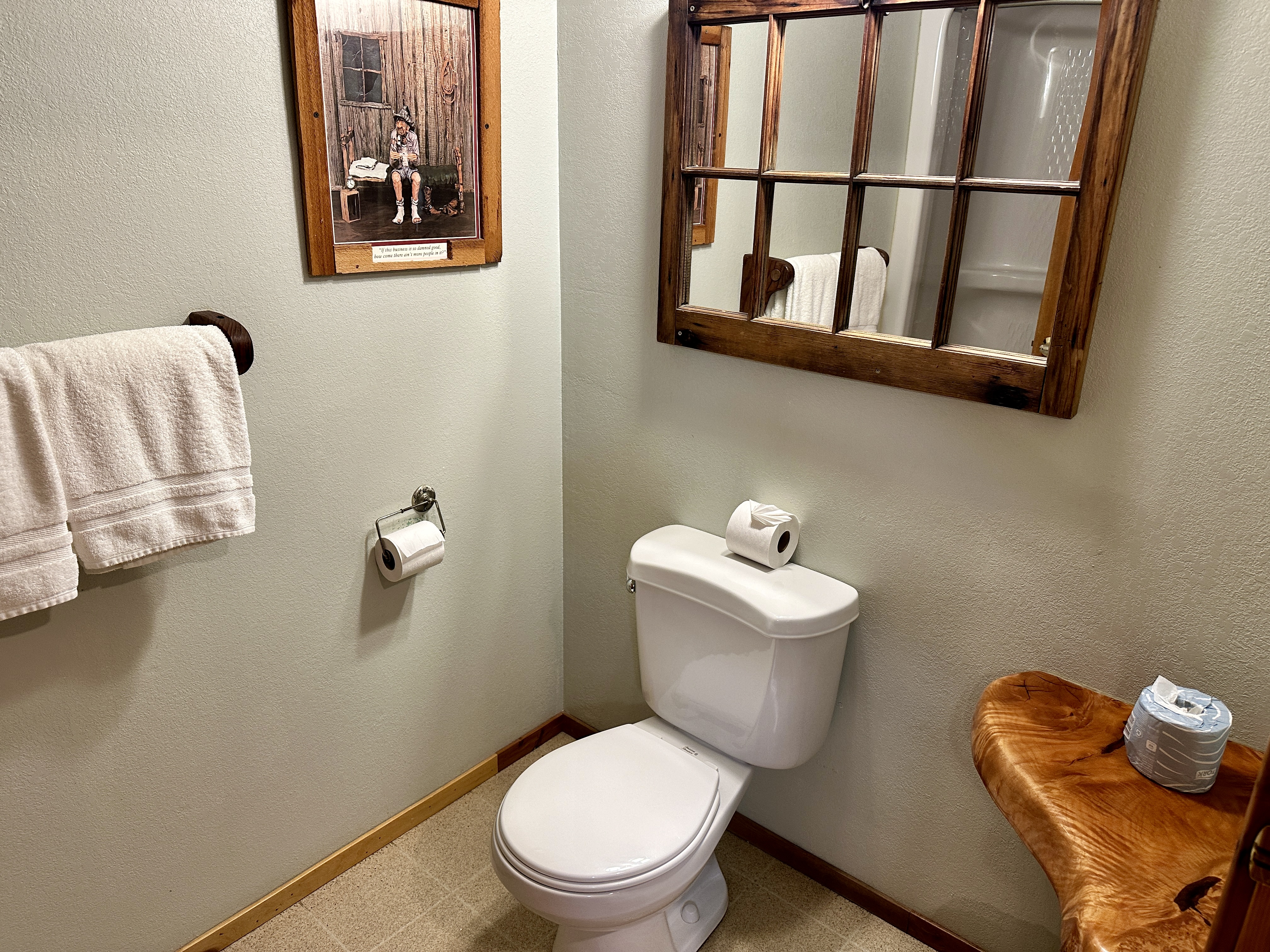Guest room bath at the Soap Lake Resort, a Dazzler Select by Wyndham in Soap Lake, Washington