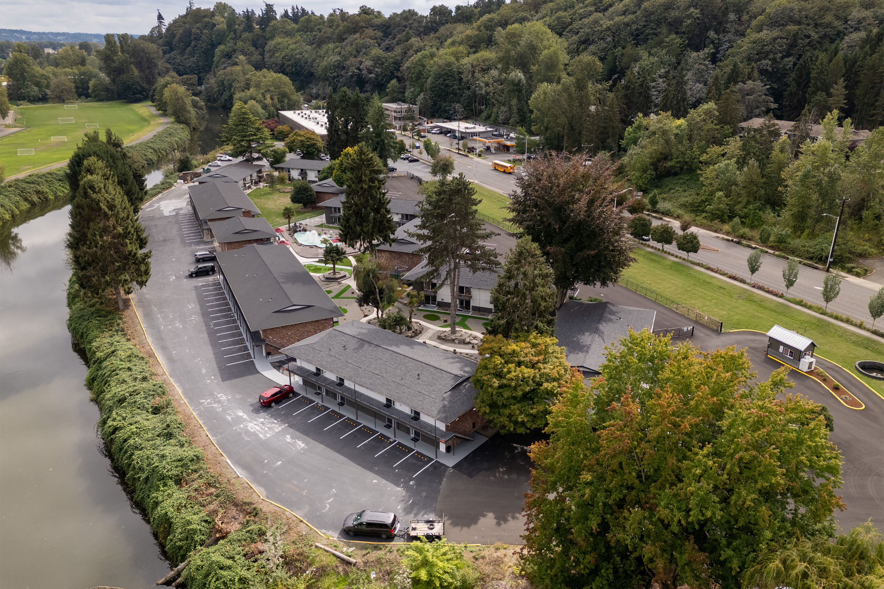 Exterior of Interurban Suites Hotel, a Dazzler Select by Wyndham hotel in Tukwila, Washington