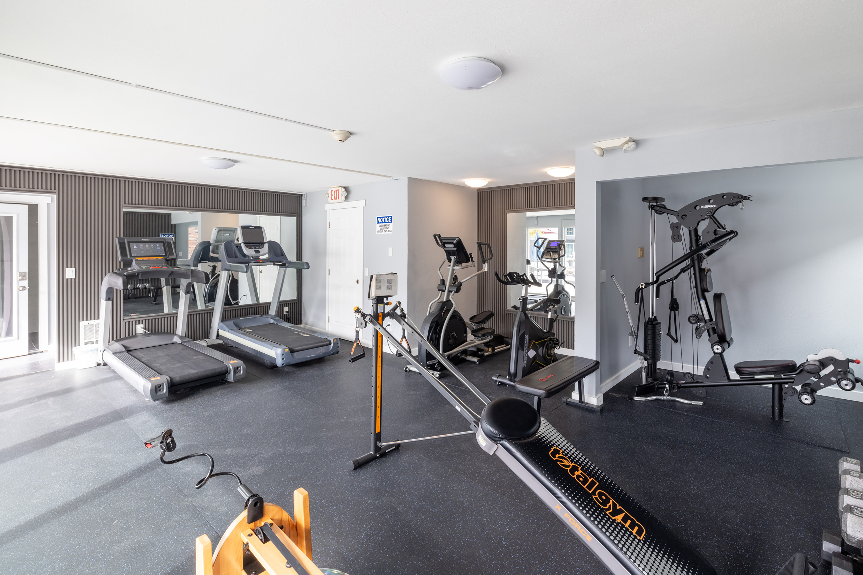 Fitness room at Interurban Suites Hotel, a Dazzler Select by Wyndham in Tukwila, Washington