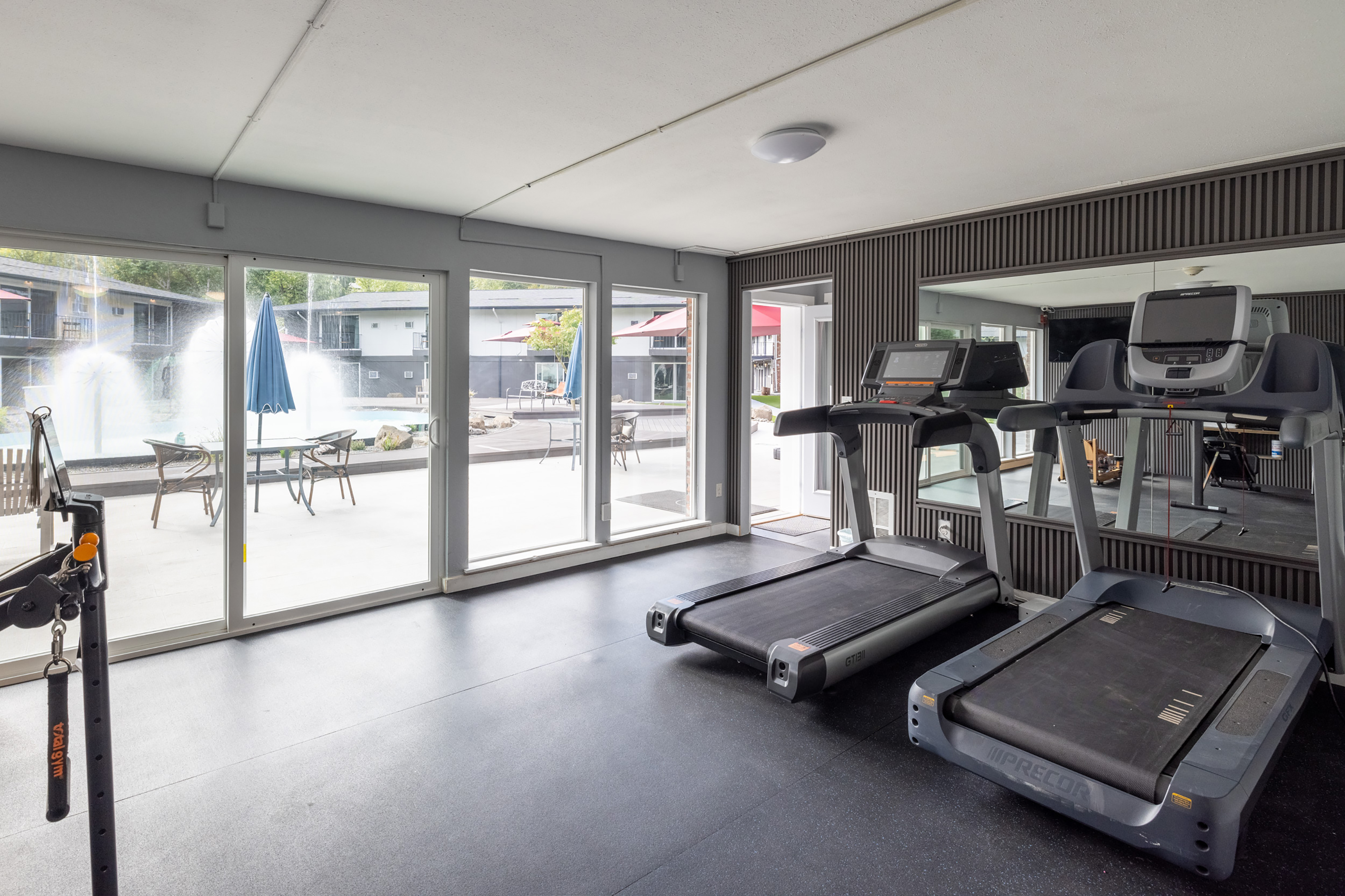 Fitness room at Interurban Suites Hotel, a Dazzler Select by Wyndham in Tukwila, Washington