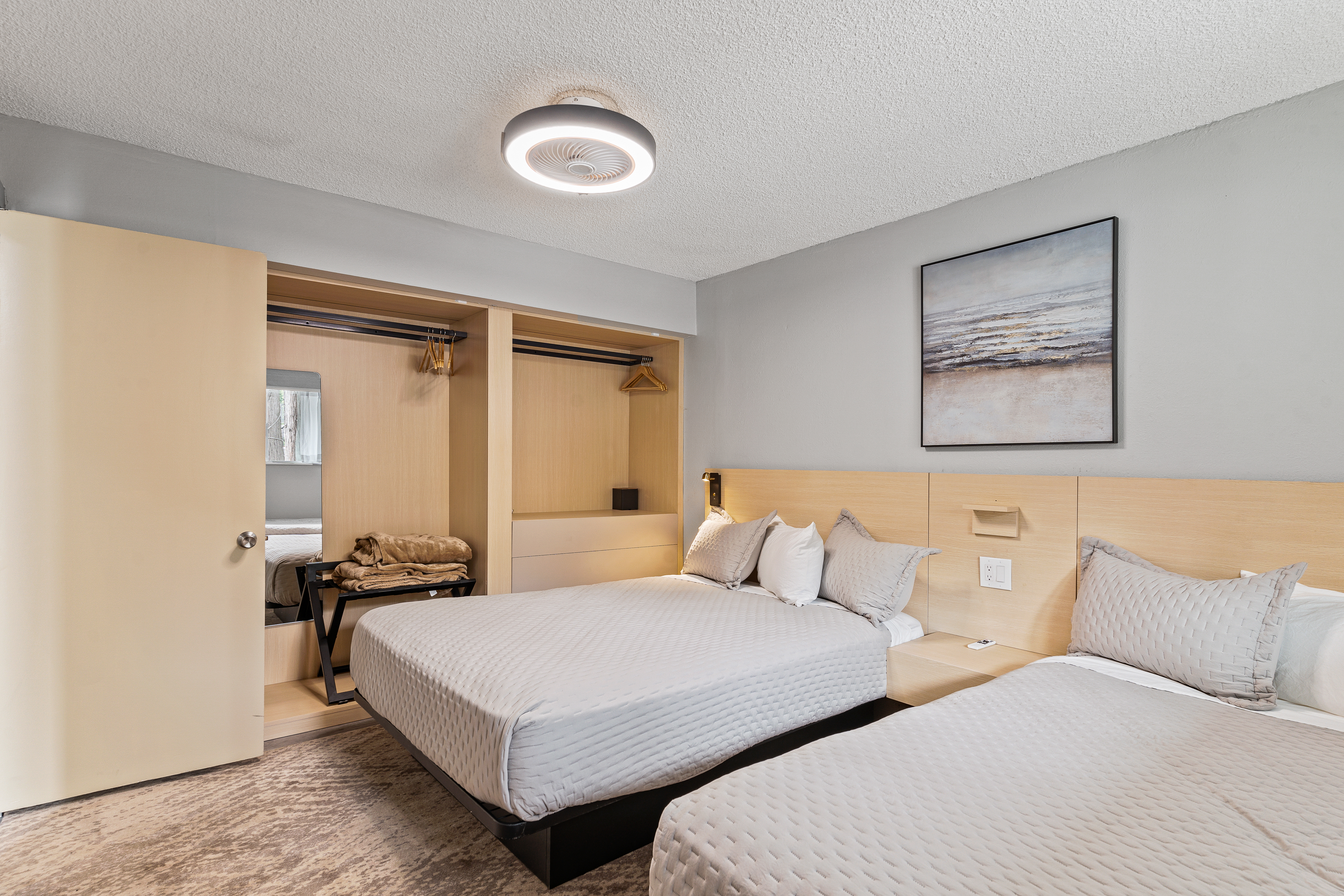 Guest room at the Interurban Suites Hotel, a Dazzler Select by Wyndham in Tukwila, Washington