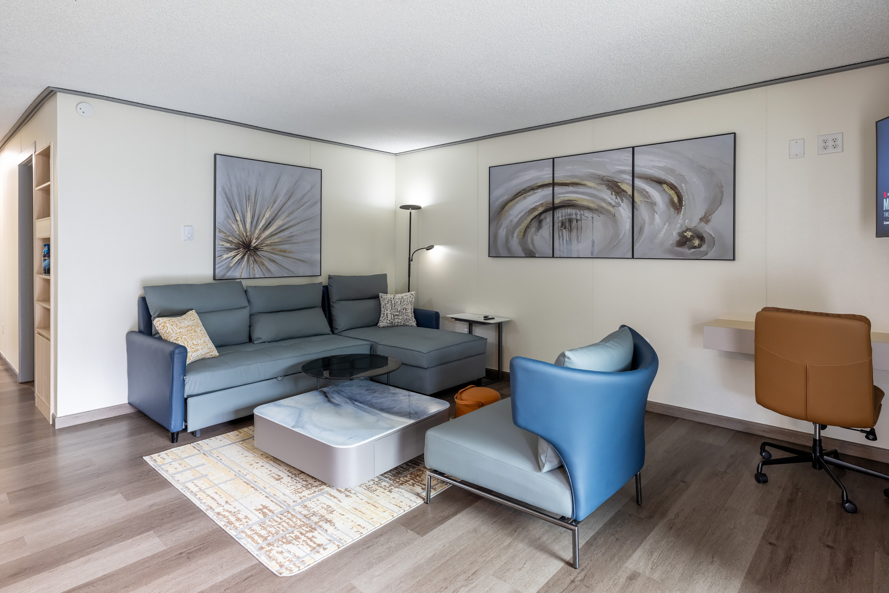 Guest room at the Interurban Suites Hotel, a Dazzler Select by Wyndham in Tukwila, Washington