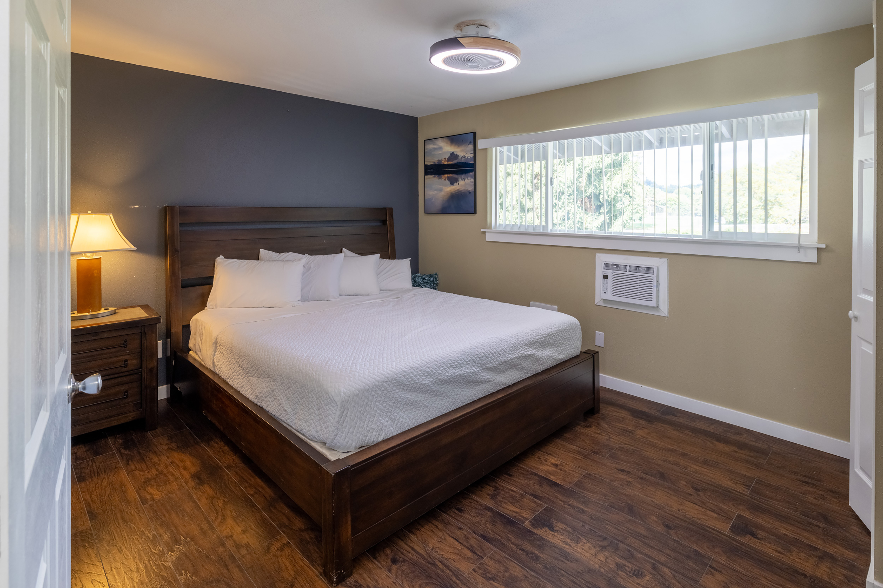 Guest room at the Interurban Suites Hotel, a Dazzler Select by Wyndham in Tukwila, Washington