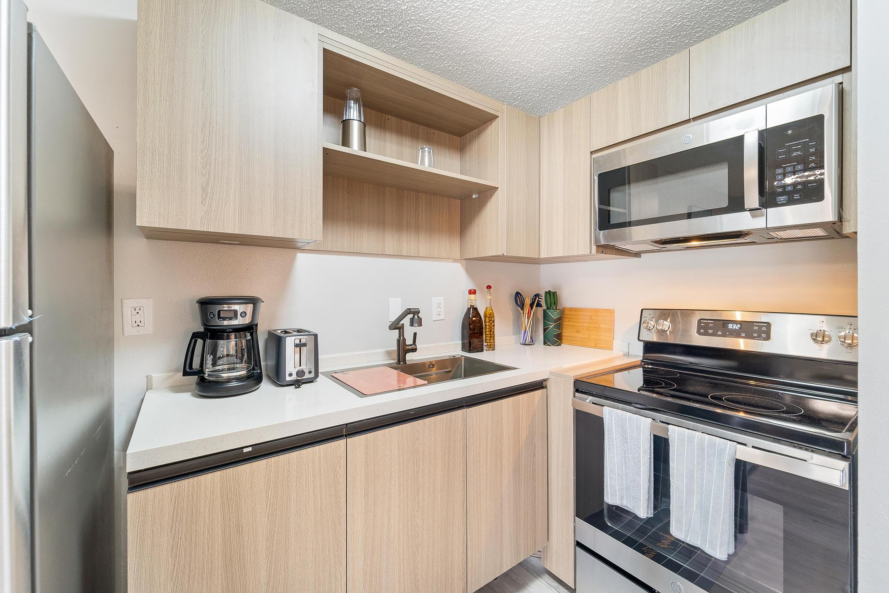 Guest room at the Interurban Suites Hotel, a Dazzler Select by Wyndham in Tukwila, Washington