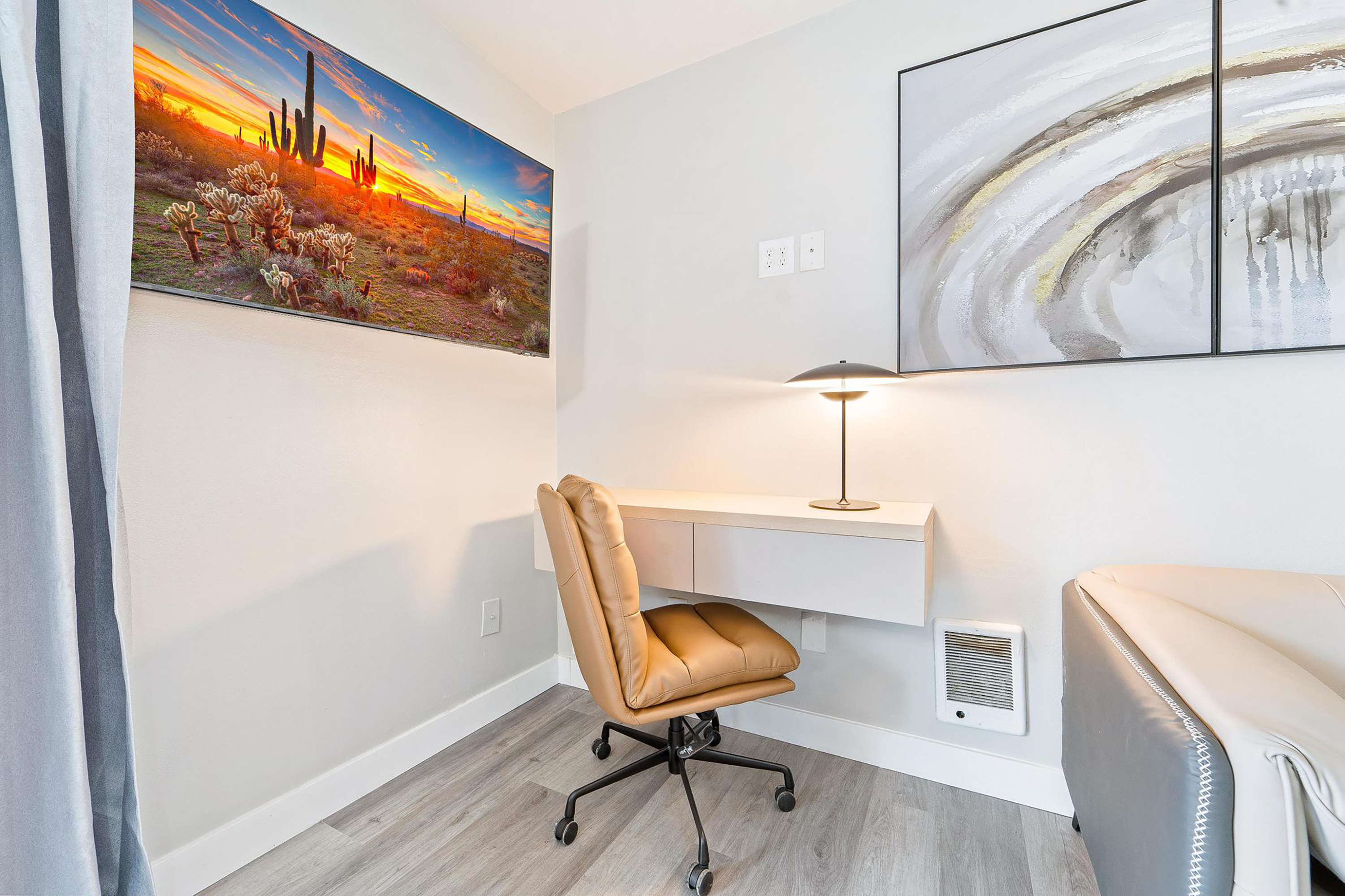 Guest room at the Interurban Suites Hotel, a Dazzler Select by Wyndham in Tukwila, Washington