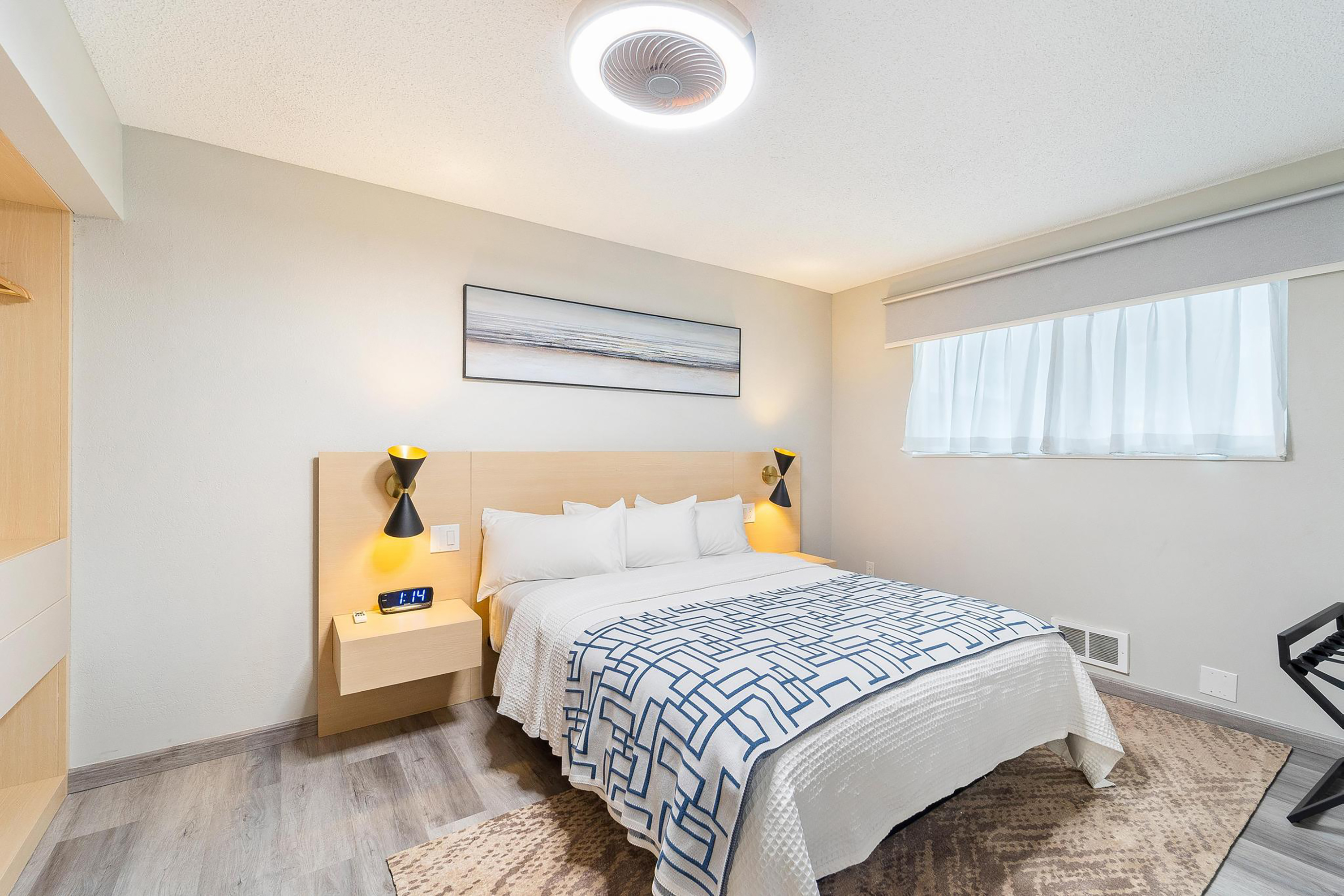 Guest room at the Interurban Suites Hotel, a Dazzler Select by Wyndham in Tukwila, Washington