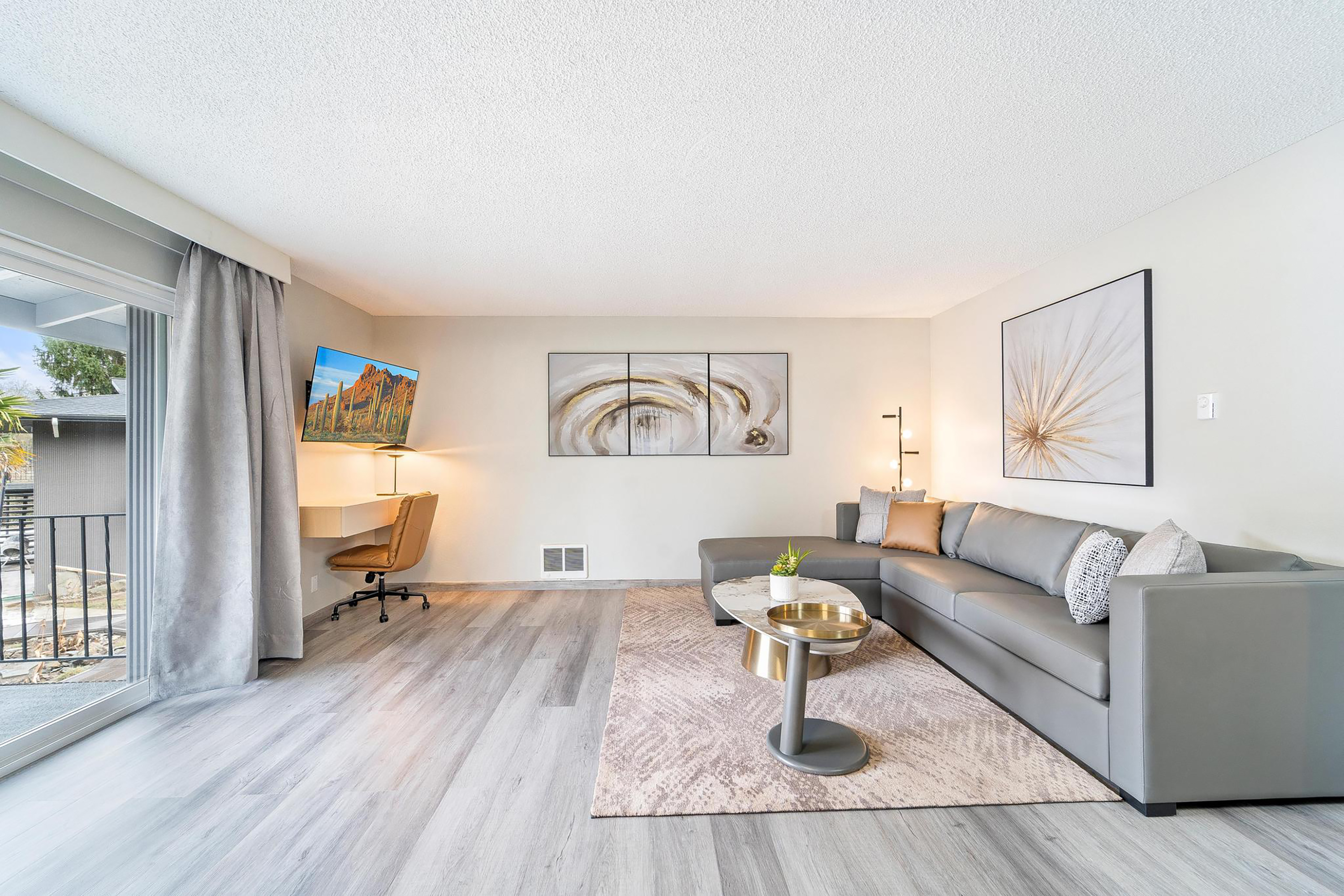 Guest room at the Interurban Suites Hotel, a Dazzler Select by Wyndham in Tukwila, Washington
