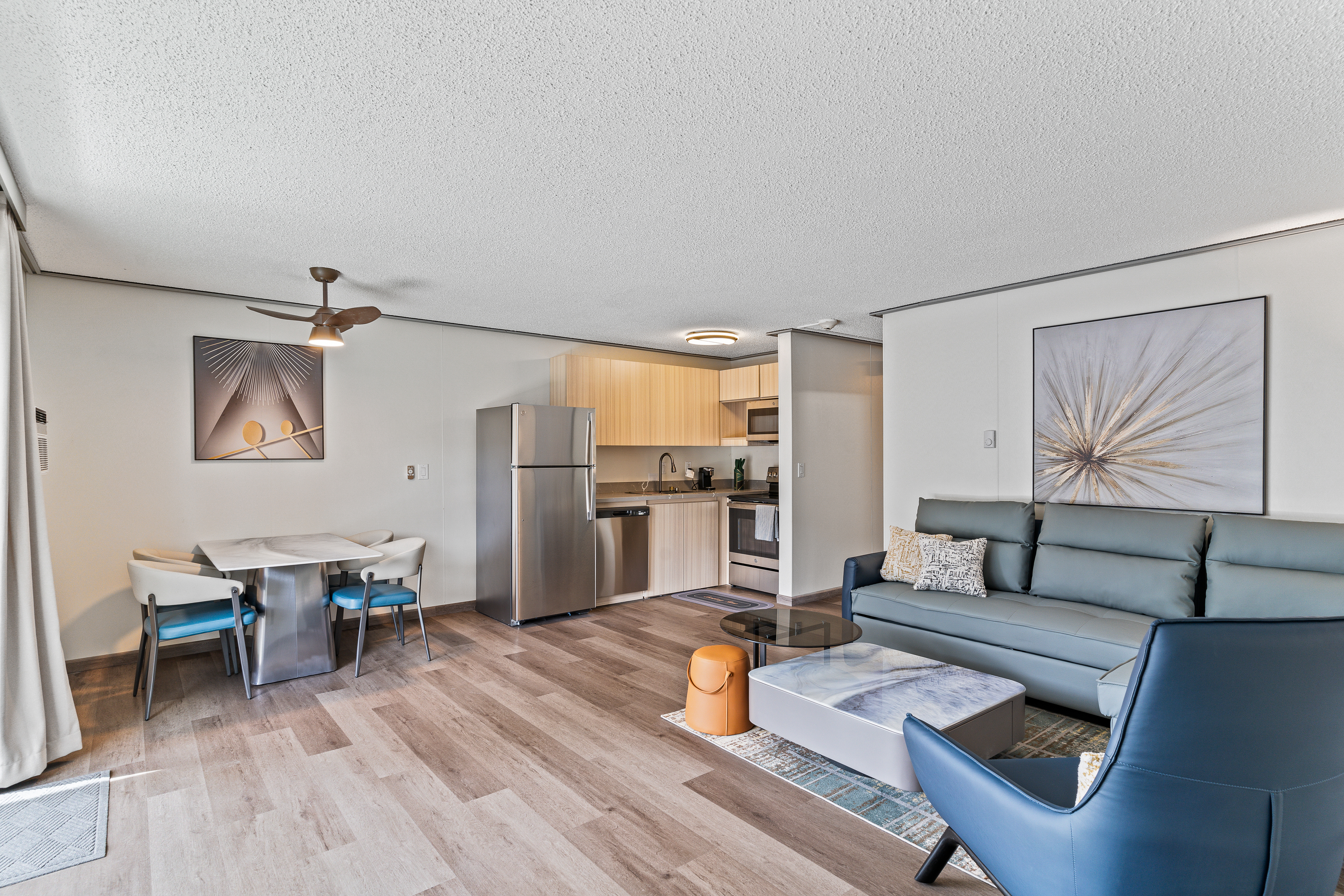 Guest room at the Interurban Suites Hotel, a Dazzler Select by Wyndham in Tukwila, Washington