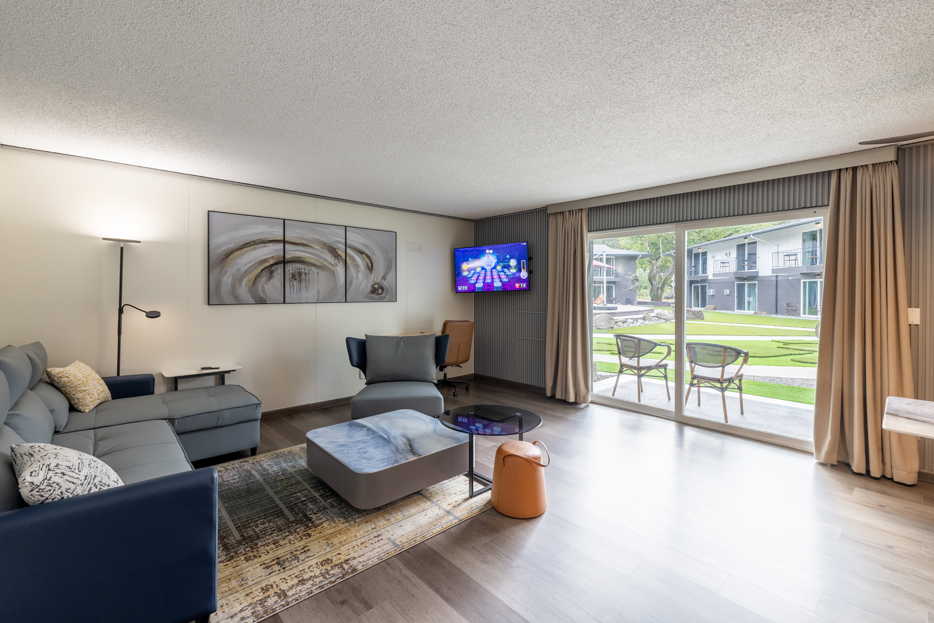 Guest room at the Interurban Suites Hotel, a Dazzler Select by Wyndham in Tukwila, Washington