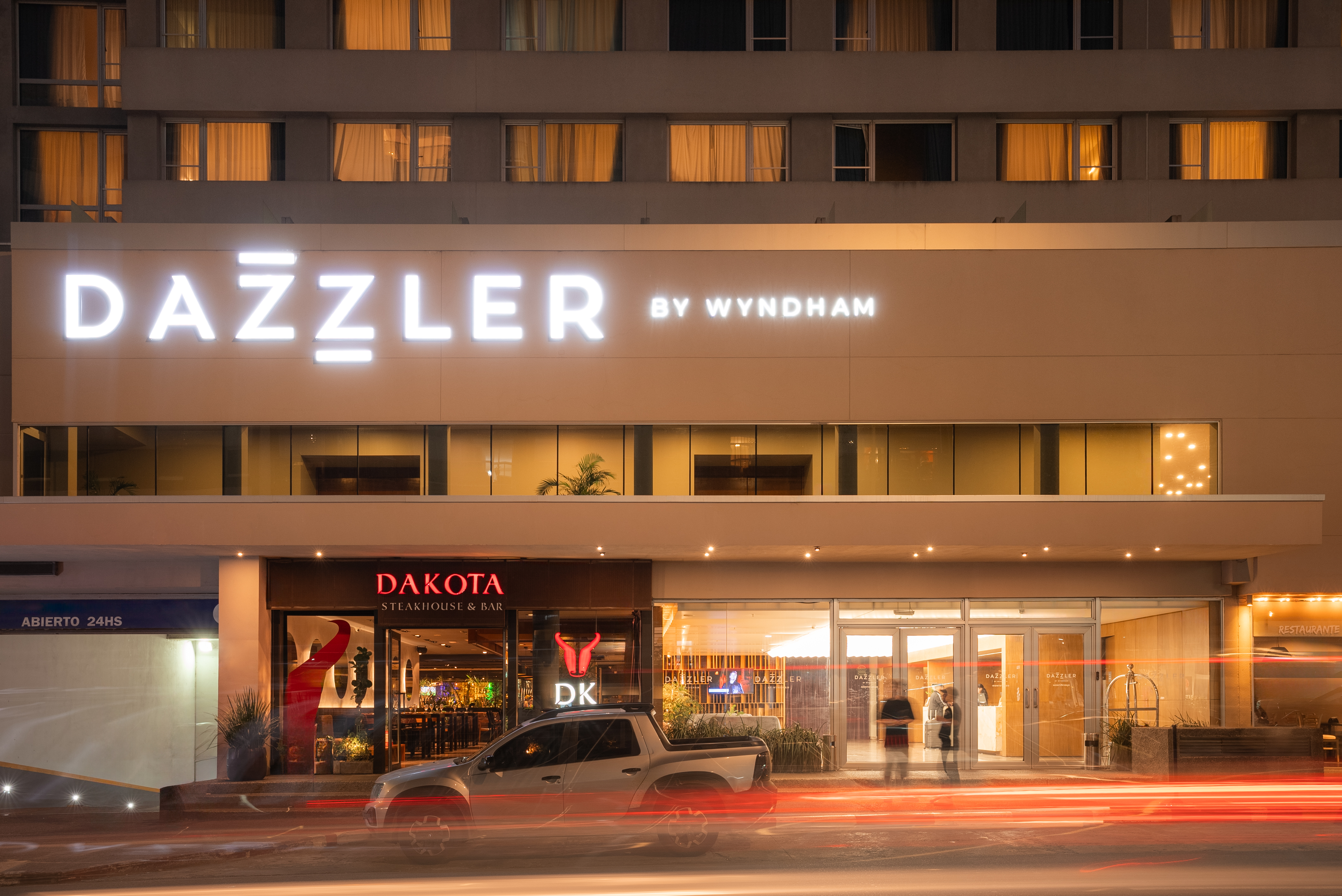 Exterior Night Image of Dazzler by Wyndham Montevideo hotel in Montevideo, Other than US/Canada
