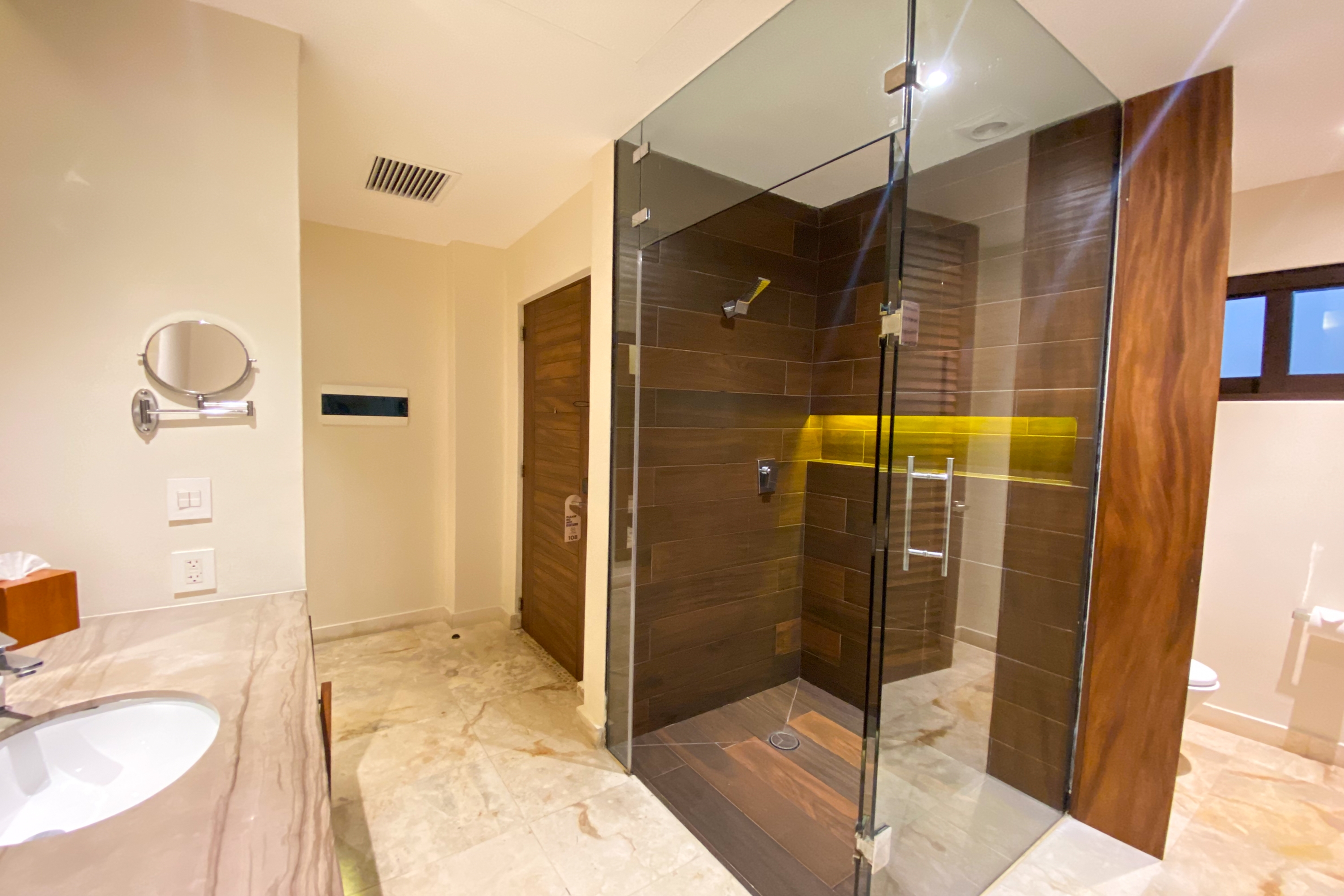 Guest room bath at the Esplendor by Wyndham Isla Mujeres All Inclusive in Isla Mujeres, Other than US/Canada