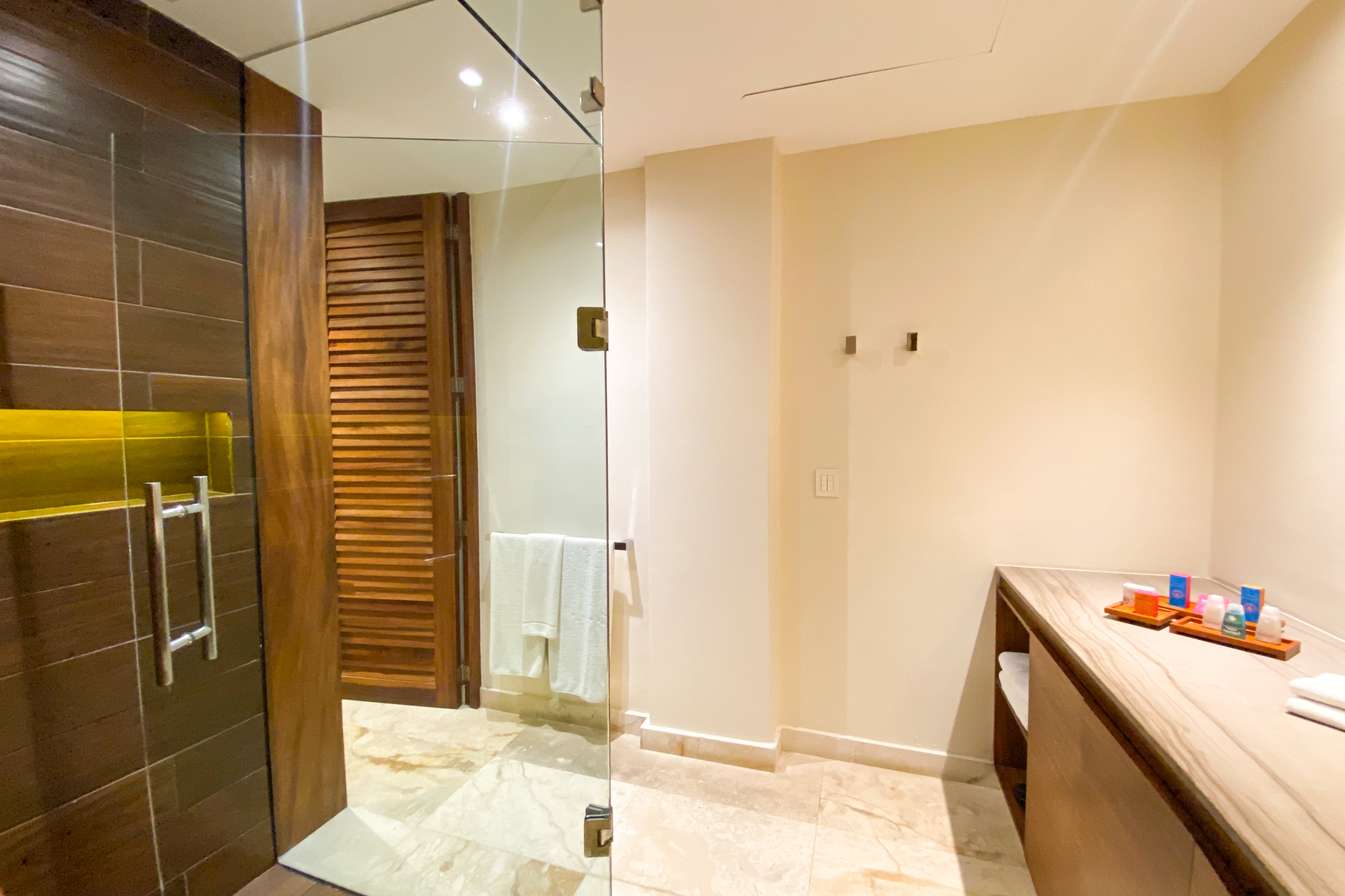 Guest room bath at the Esplendor by Wyndham Isla Mujeres All Inclusive in Isla Mujeres, Other than US/Canada