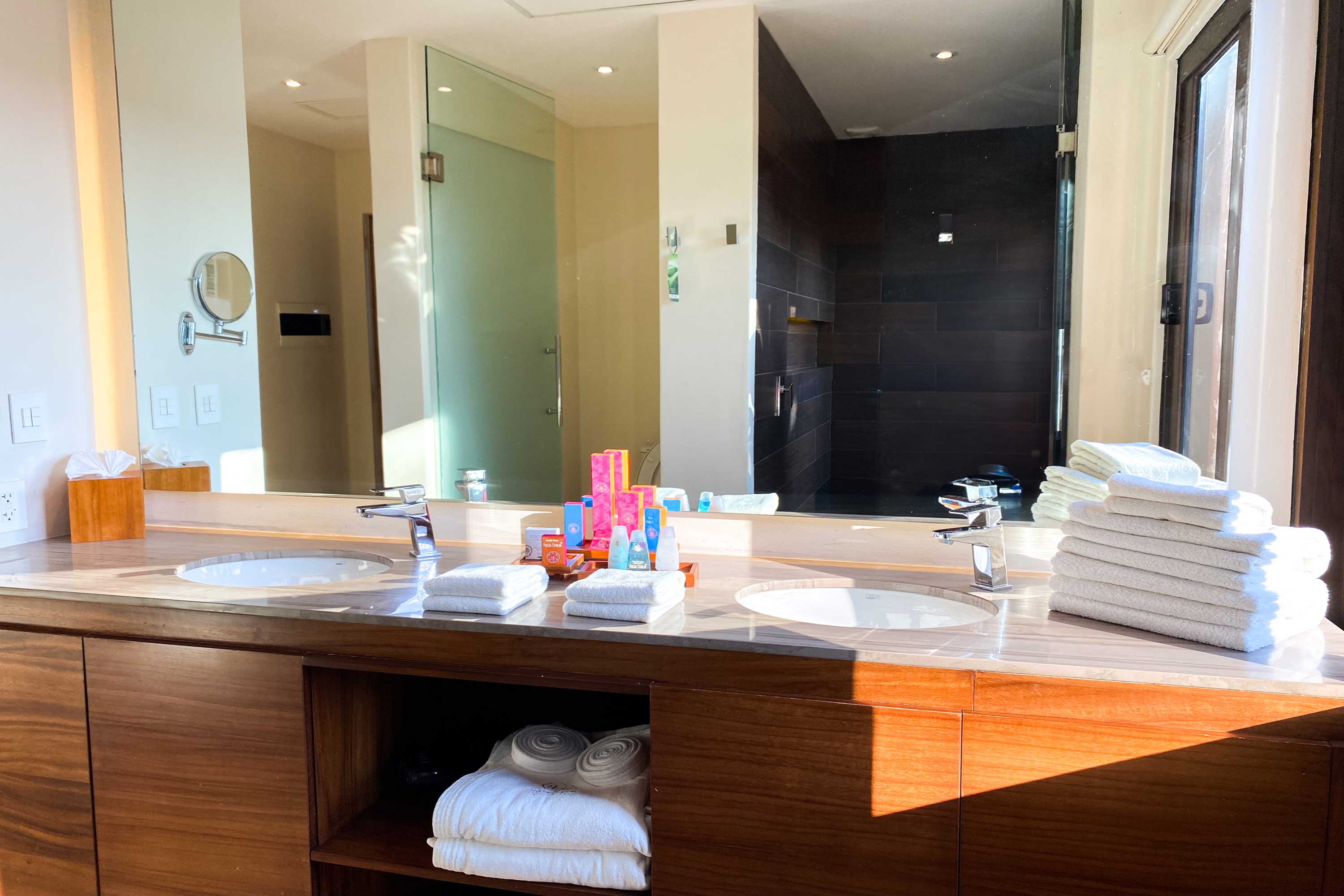 Guest room bath at the Esplendor by Wyndham Isla Mujeres All Inclusive in Isla Mujeres, Other than US/Canada