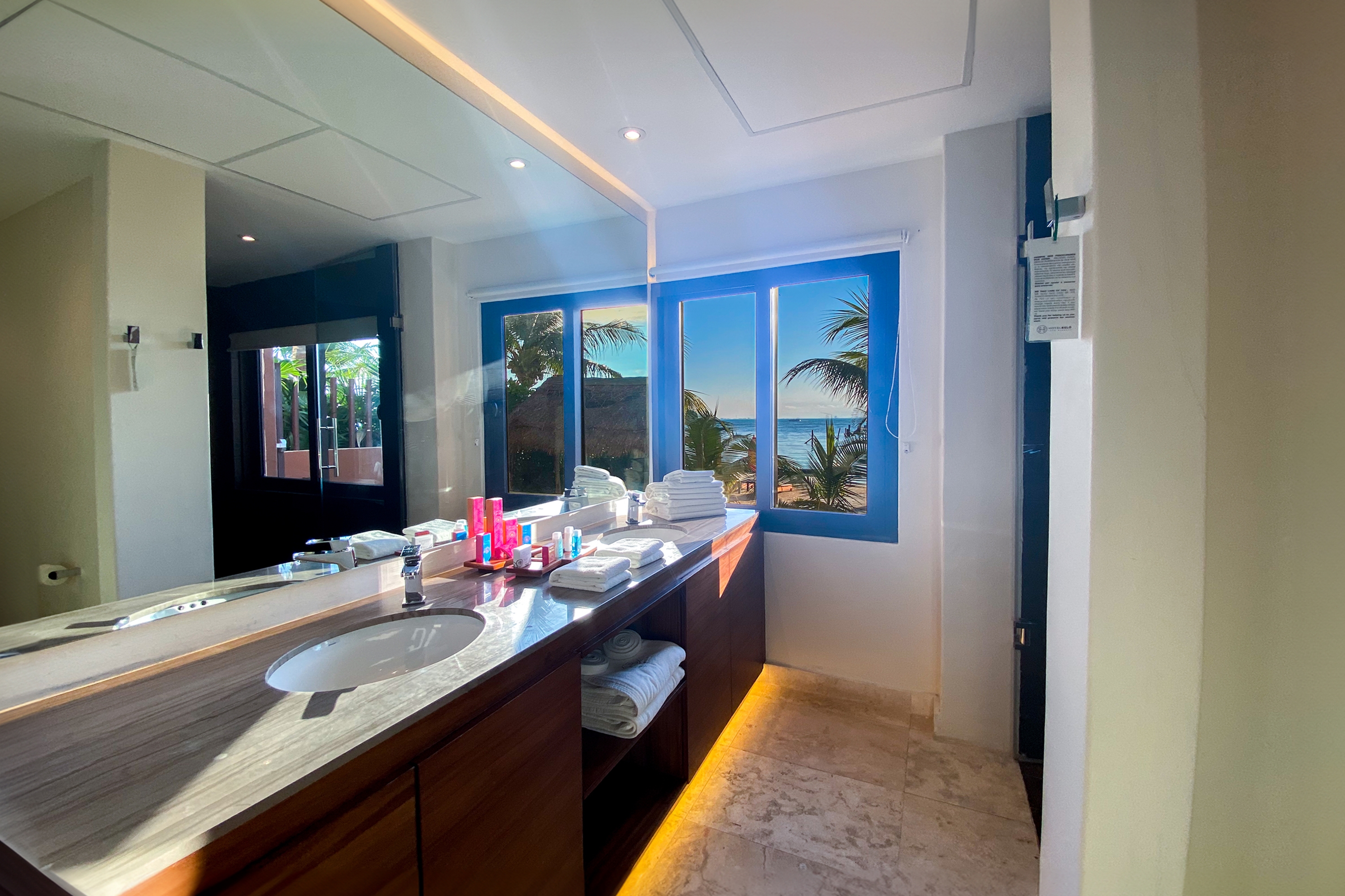 Guest room bath at the Esplendor by Wyndham Isla Mujeres All Inclusive in Isla Mujeres, Other than US/Canada