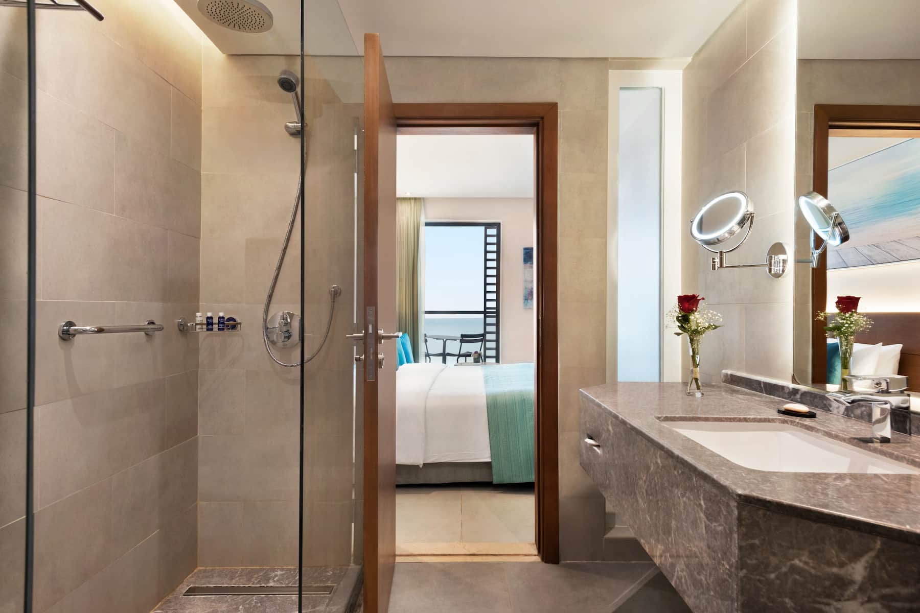 Guest room bath at the Wyndham Garden Ajman Corniche in Ajman, Other than US/Canada