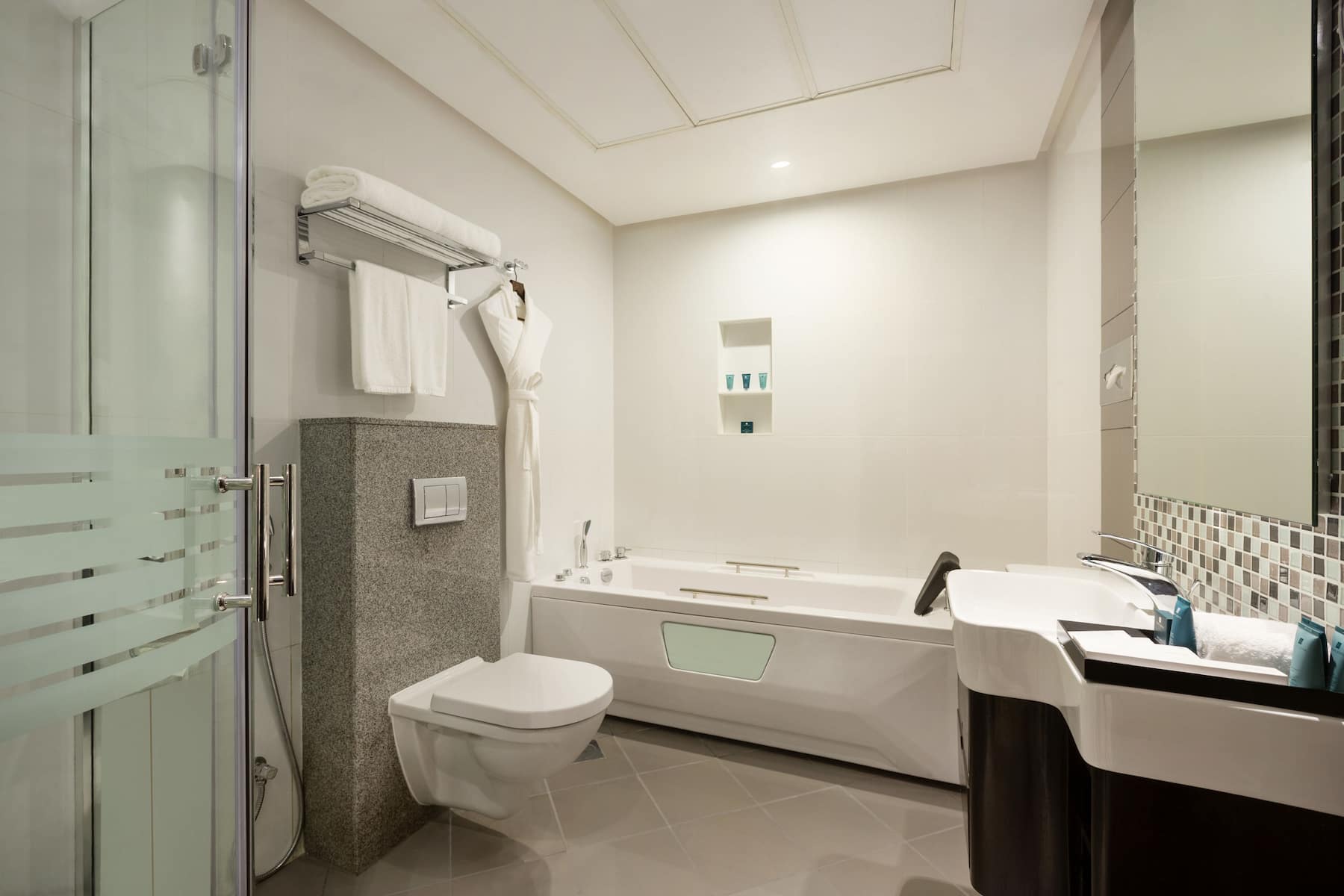 Guest room bath at the Wyndham Garden Manama in Manama, Other than US/Canada