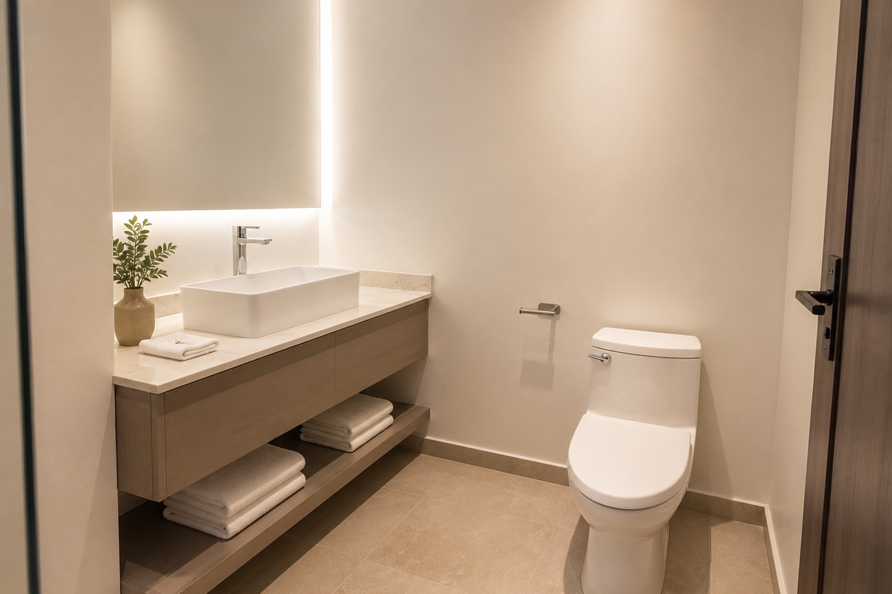 Guest room bath at the Wyndham Garden Belize City Grand Resort in Belize City, Other than US/Canada