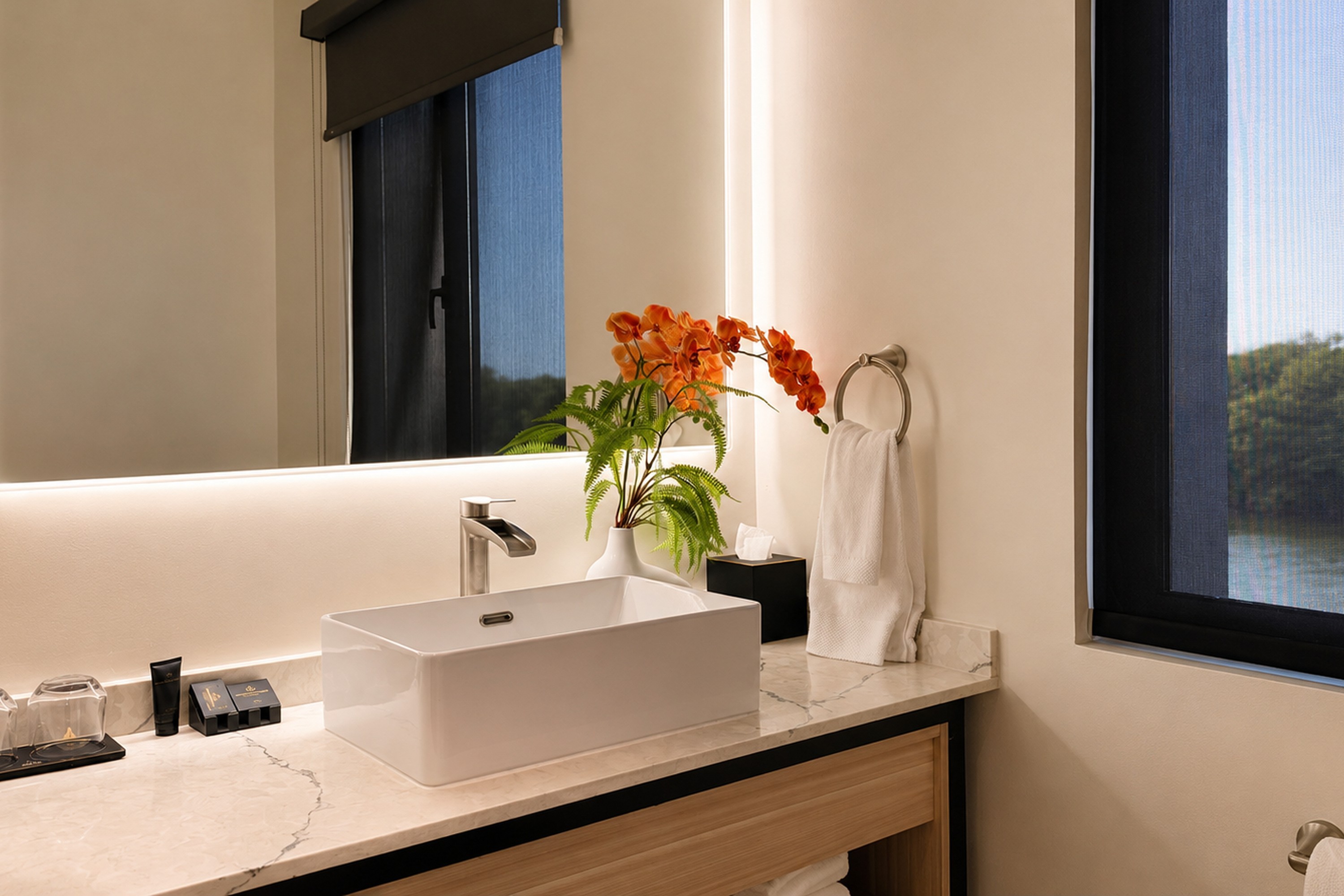 Guest room bath at the Wyndham Garden Belize City Grand Resort in Belize City, Other than US/Canada