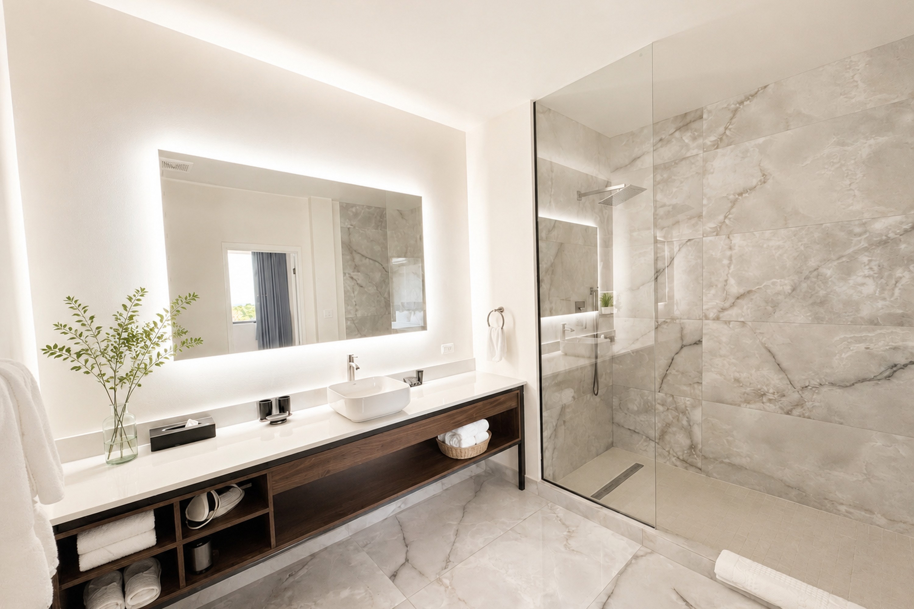 Guest room bath at the Wyndham Garden Belize City Grand Resort in Belize City, Other than US/Canada