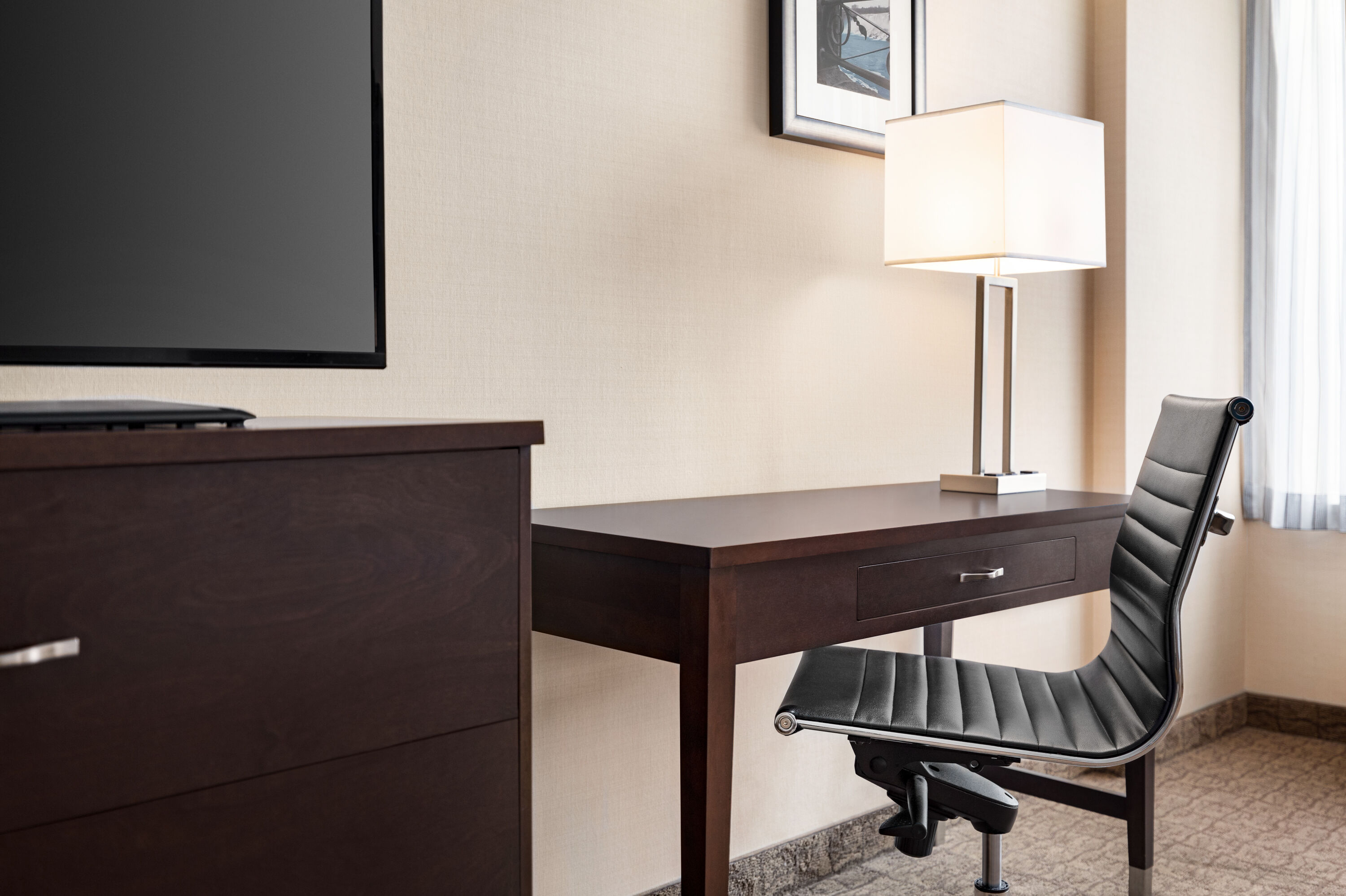 Guest room at the Wyndham Garden Niagara Falls Fallsview in Niagara Falls, Ontario