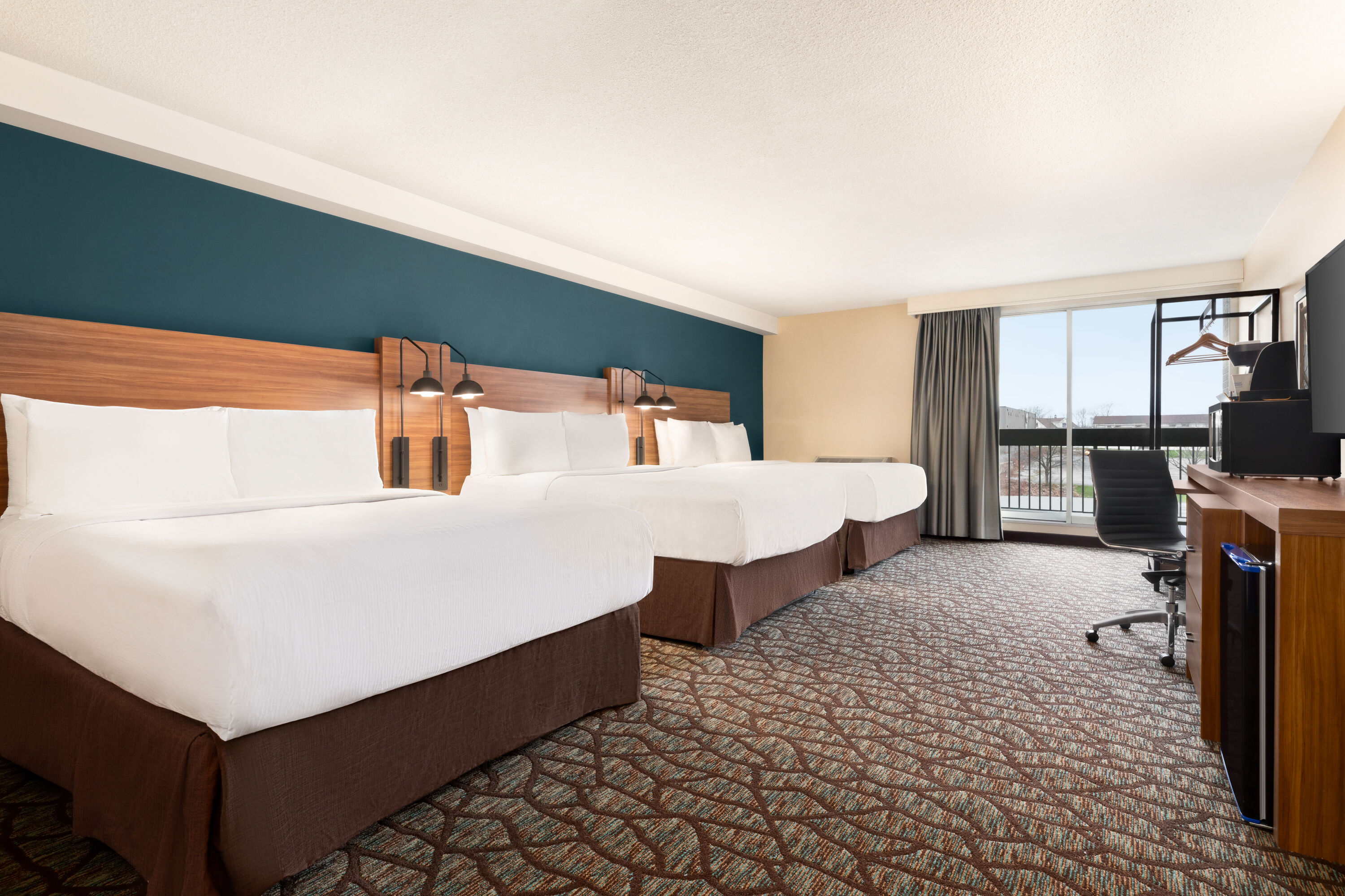 Guest room at the Wyndham Garden Niagara Falls Fallsview in Niagara Falls, Ontario