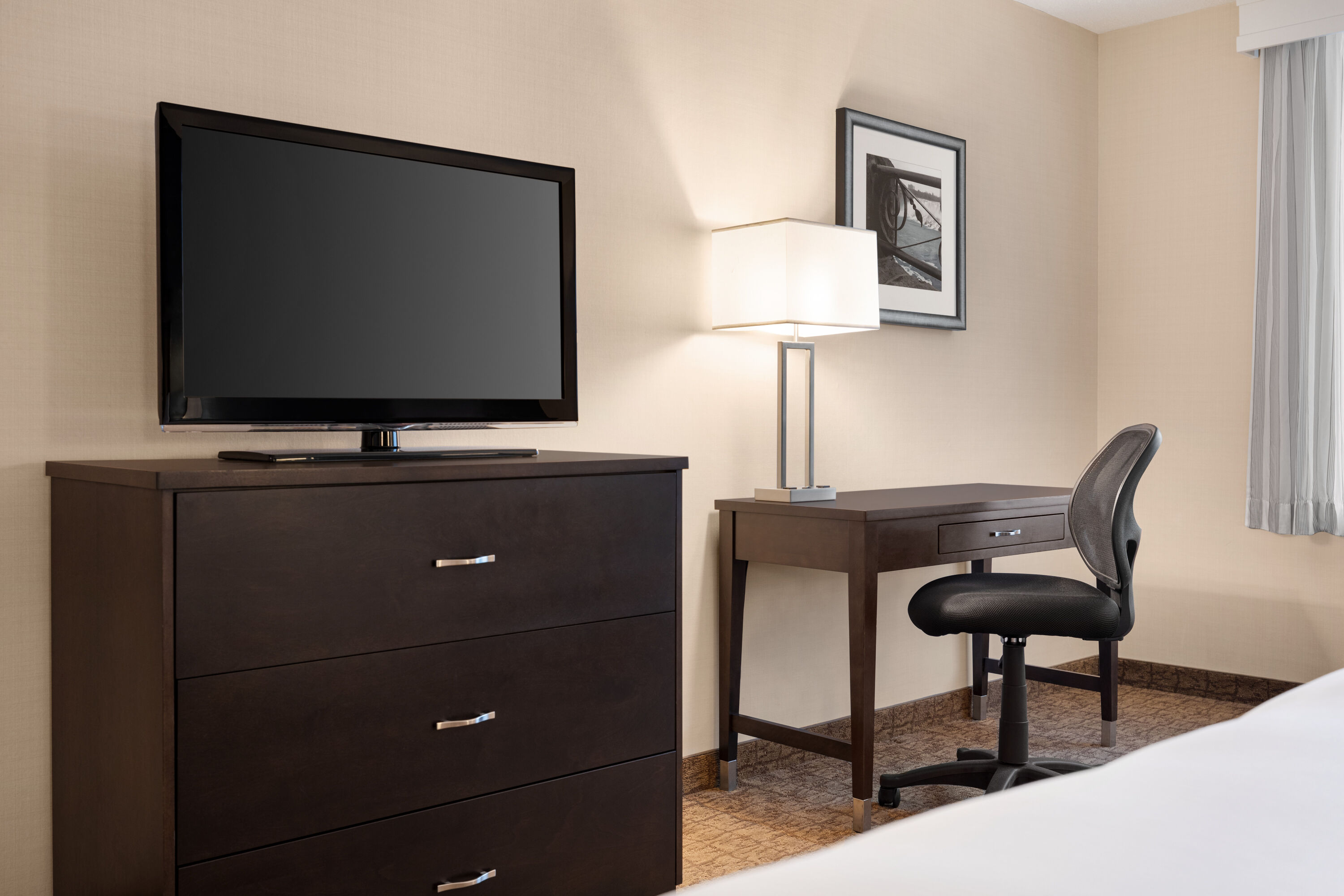Guest room at the Wyndham Garden Niagara Falls Fallsview in Niagara Falls, Ontario