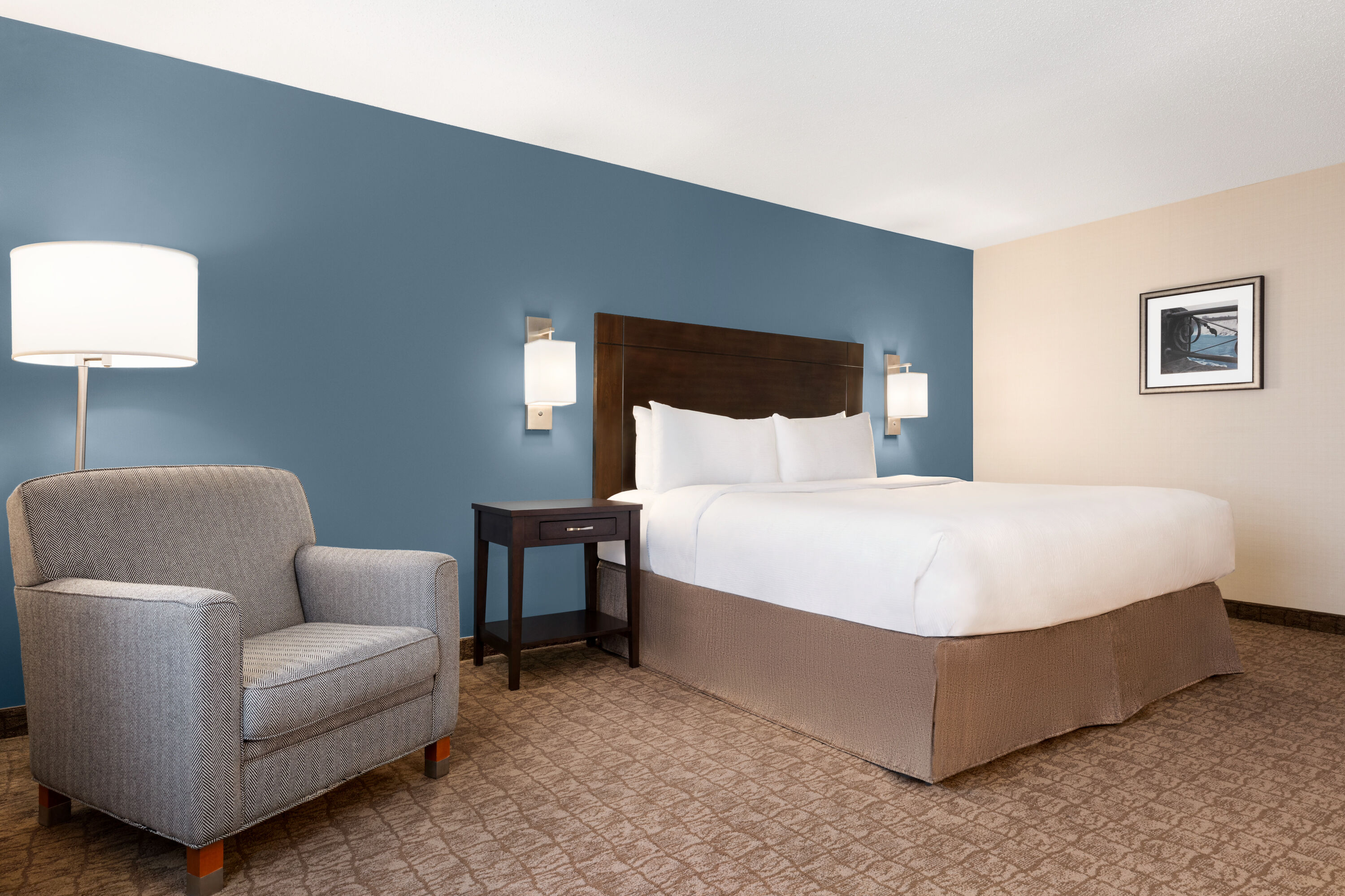 Guest room at the Wyndham Garden Niagara Falls Fallsview in Niagara Falls, Ontario