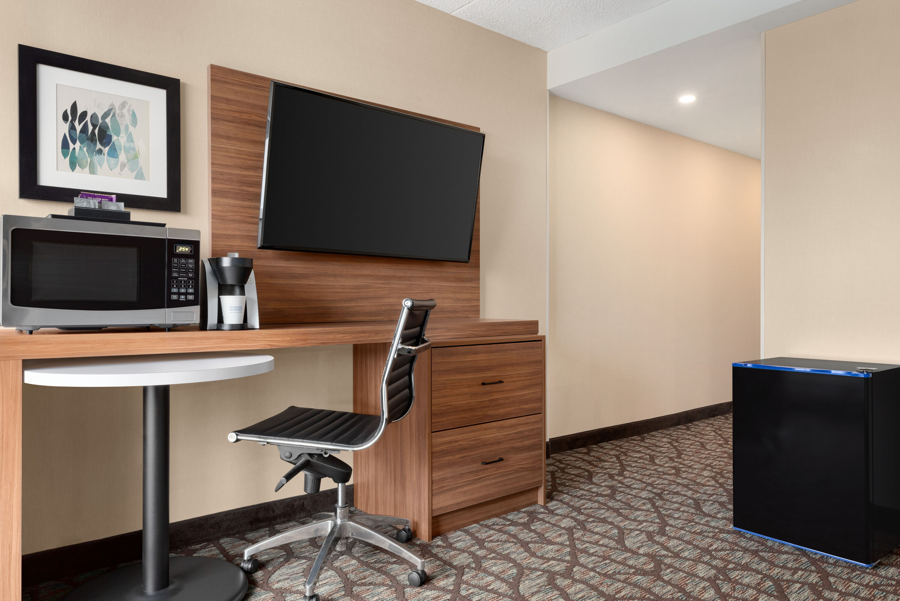 Guest room at the Wyndham Garden Niagara Falls Fallsview in Niagara Falls, Ontario