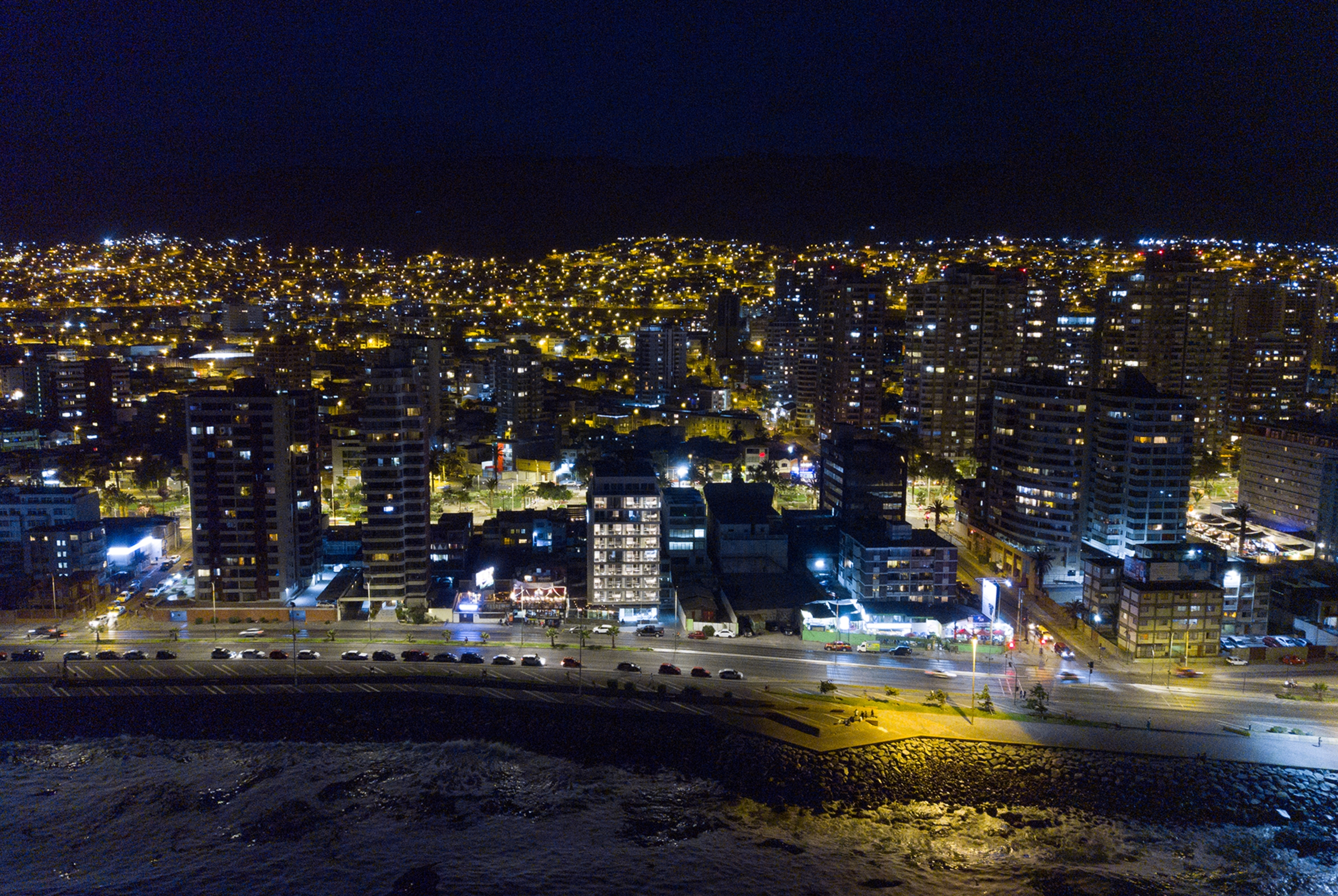 Exterior Night Image of Wyndham Garden Antofagasta Pettra hotel in Antofagasta, Other than US/Canada
