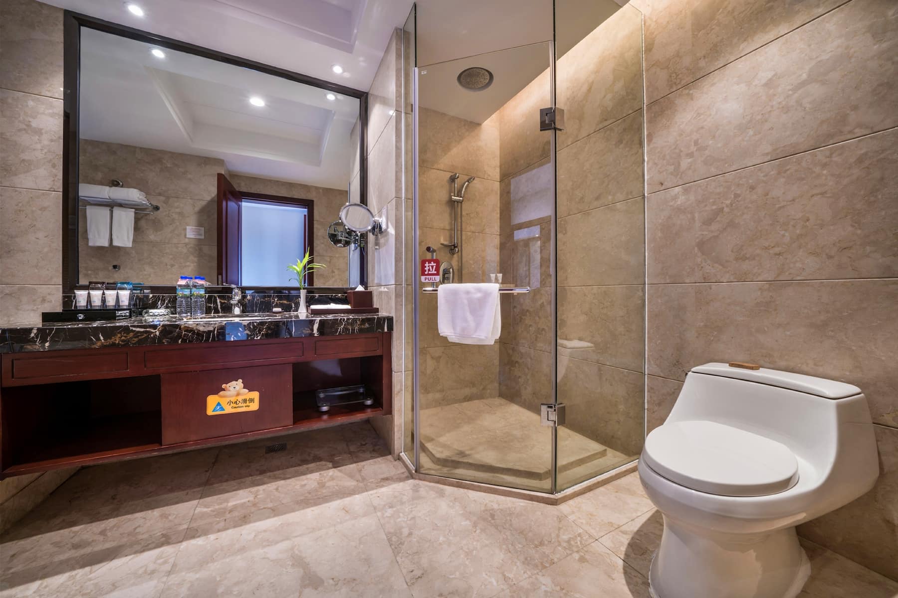 Guest room bath at the Wyndham Garden Wuyishan in Wuyishan, Other than US/Canada