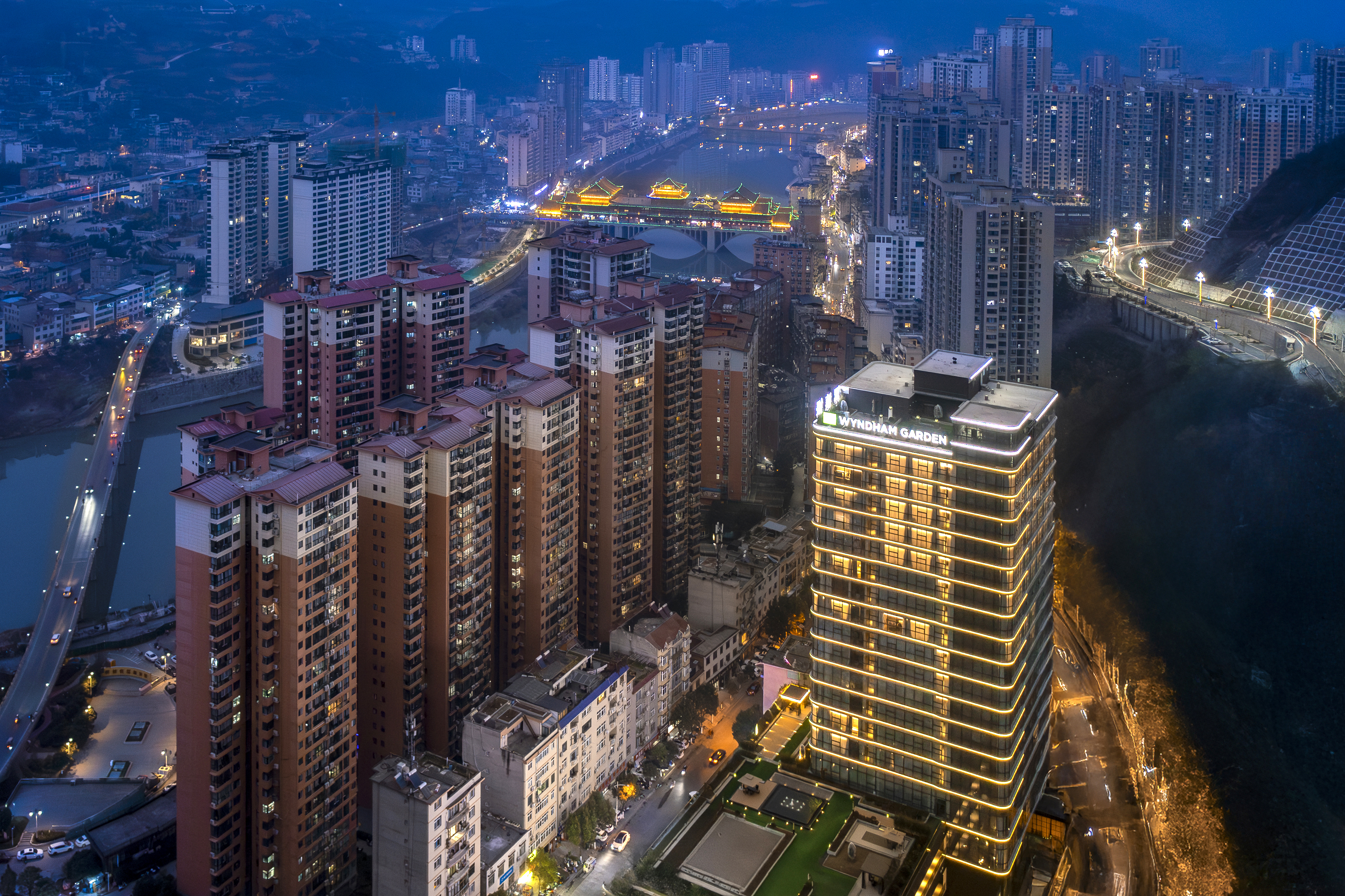Exterior of Wyndham Garden Xunyang Downtown hotel in Xunyang, Other than US/Canada