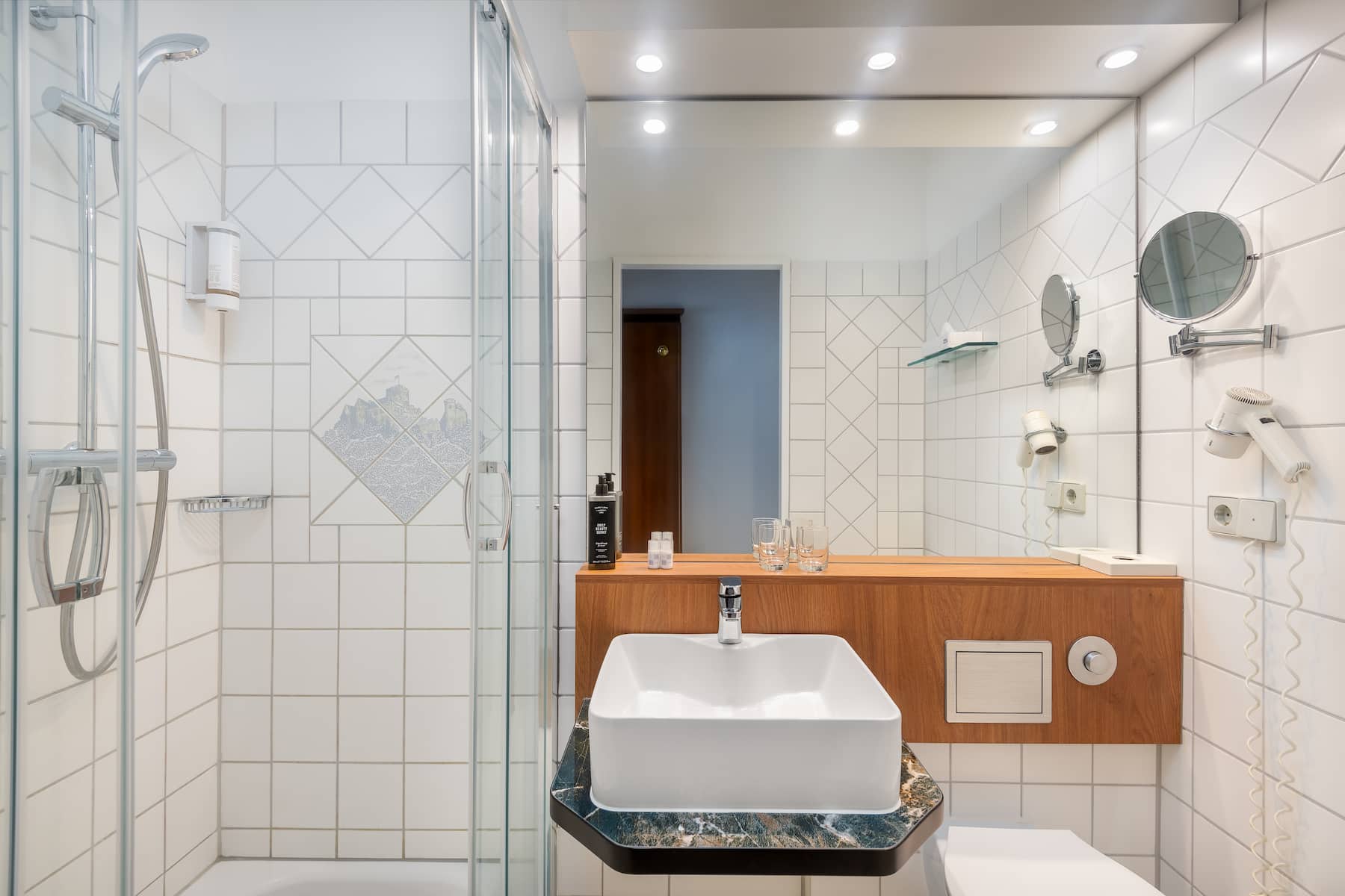 Guest room bath at the Wyndham Garden Lahnstein Koblenz in Lahnstein, Other than US/Canada