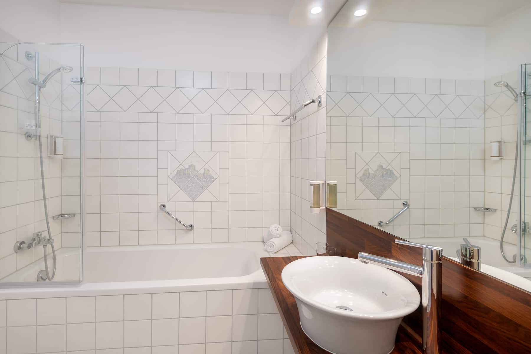 Guest room bath at the Wyndham Garden Lahnstein Koblenz in Lahnstein, Other than US/Canada