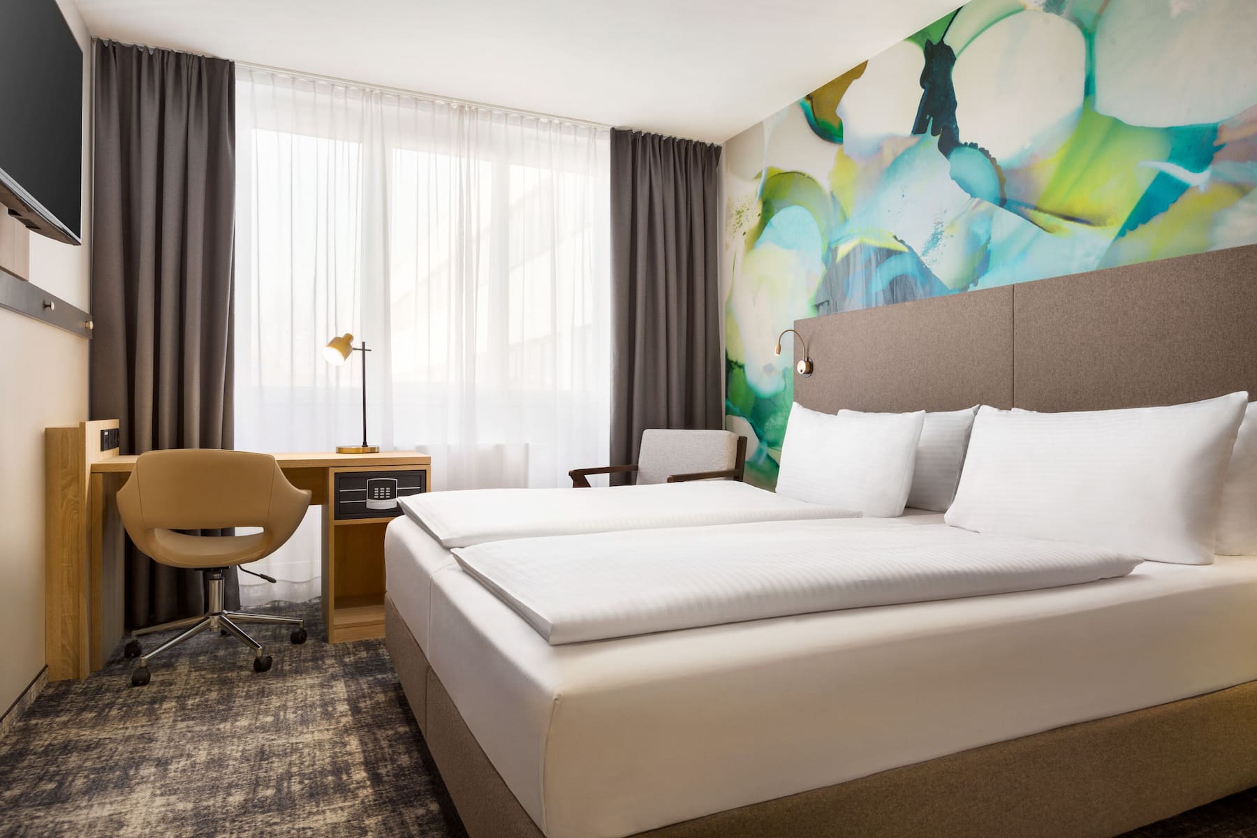 Guest room at the Wyndham Garden Munich Messe in Munich, Other than US/Canada