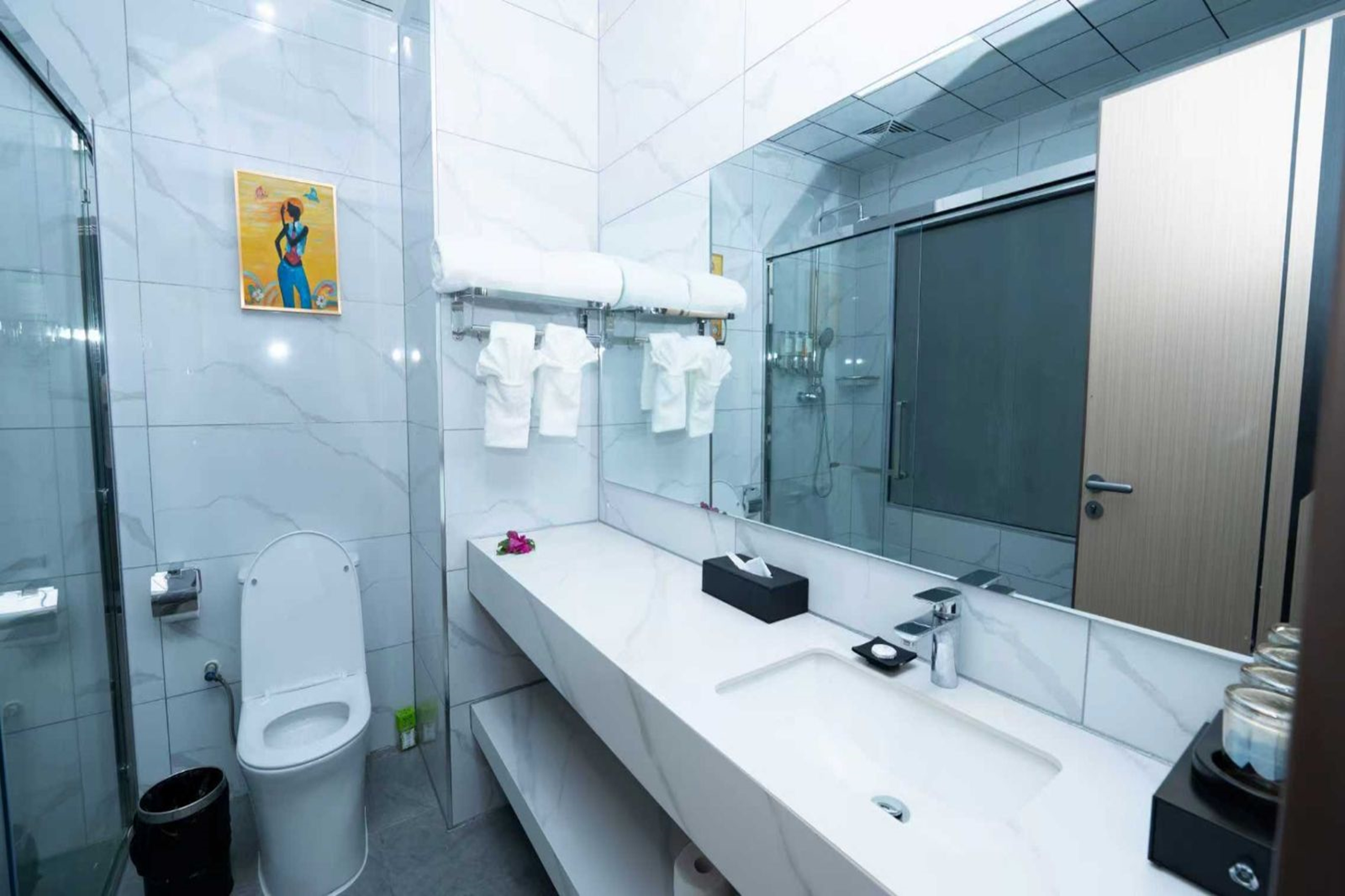 Guest room bath at the Wyndham Garden Wailoaloa Beach Fiji in Nadi, Other than US/Canada