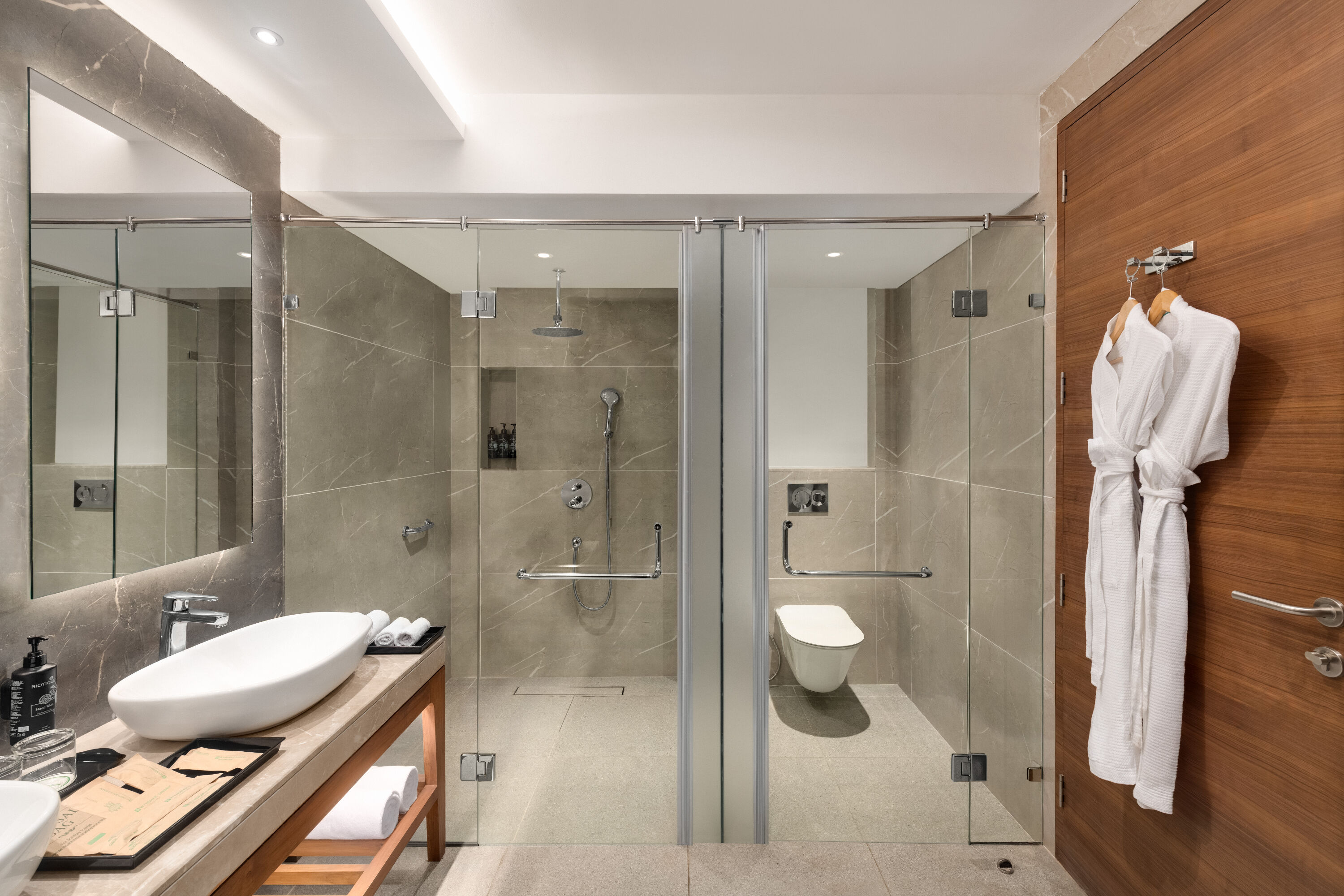 Guest room bath at the Wyndham Garden Jim Corbett Chhoi in Ramnagar, Other than US/Canada