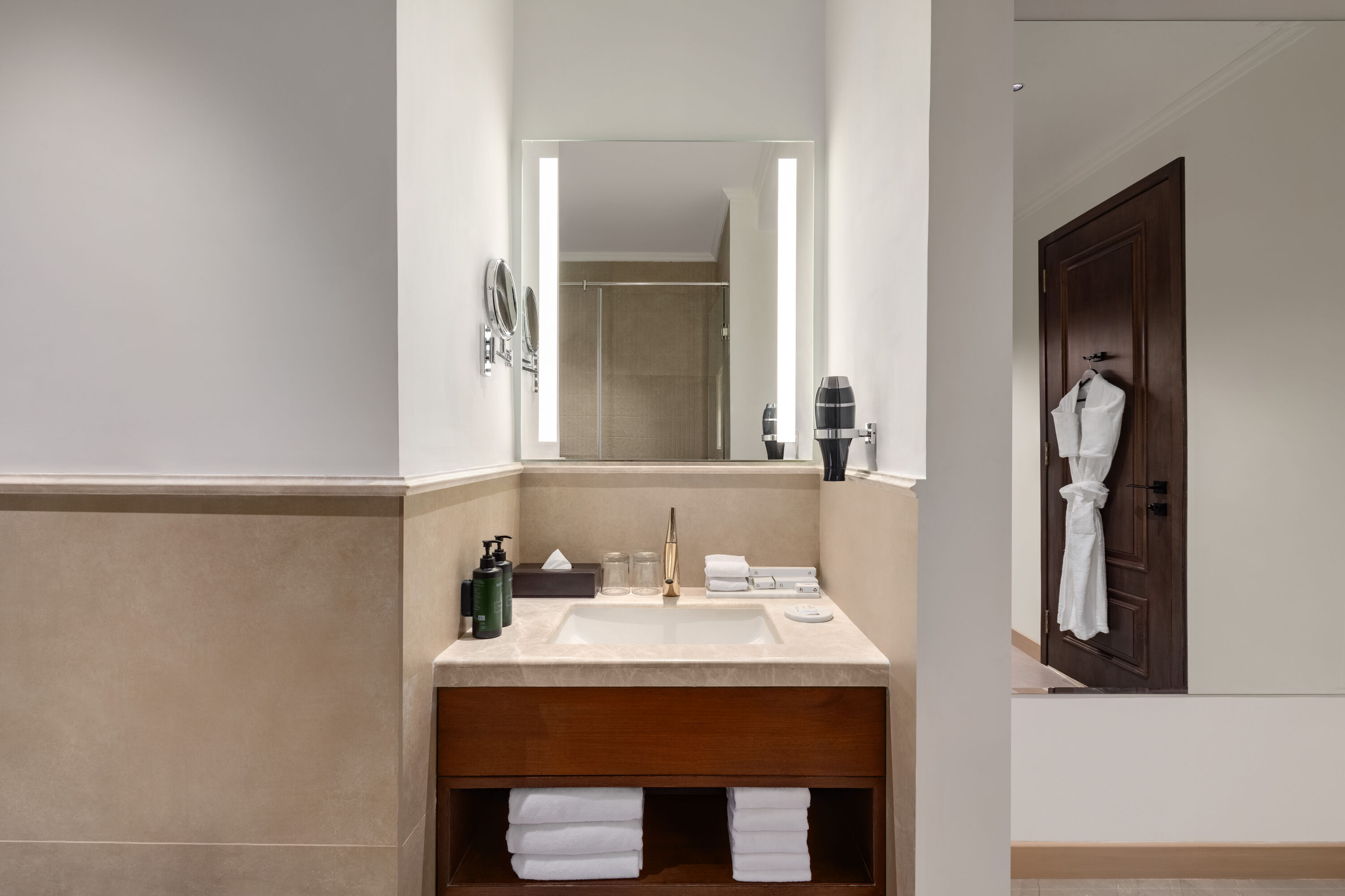 Guest room bath at the Wyndham Garden Udaipur Bhuwana in Udaipur, Other than US/Canada