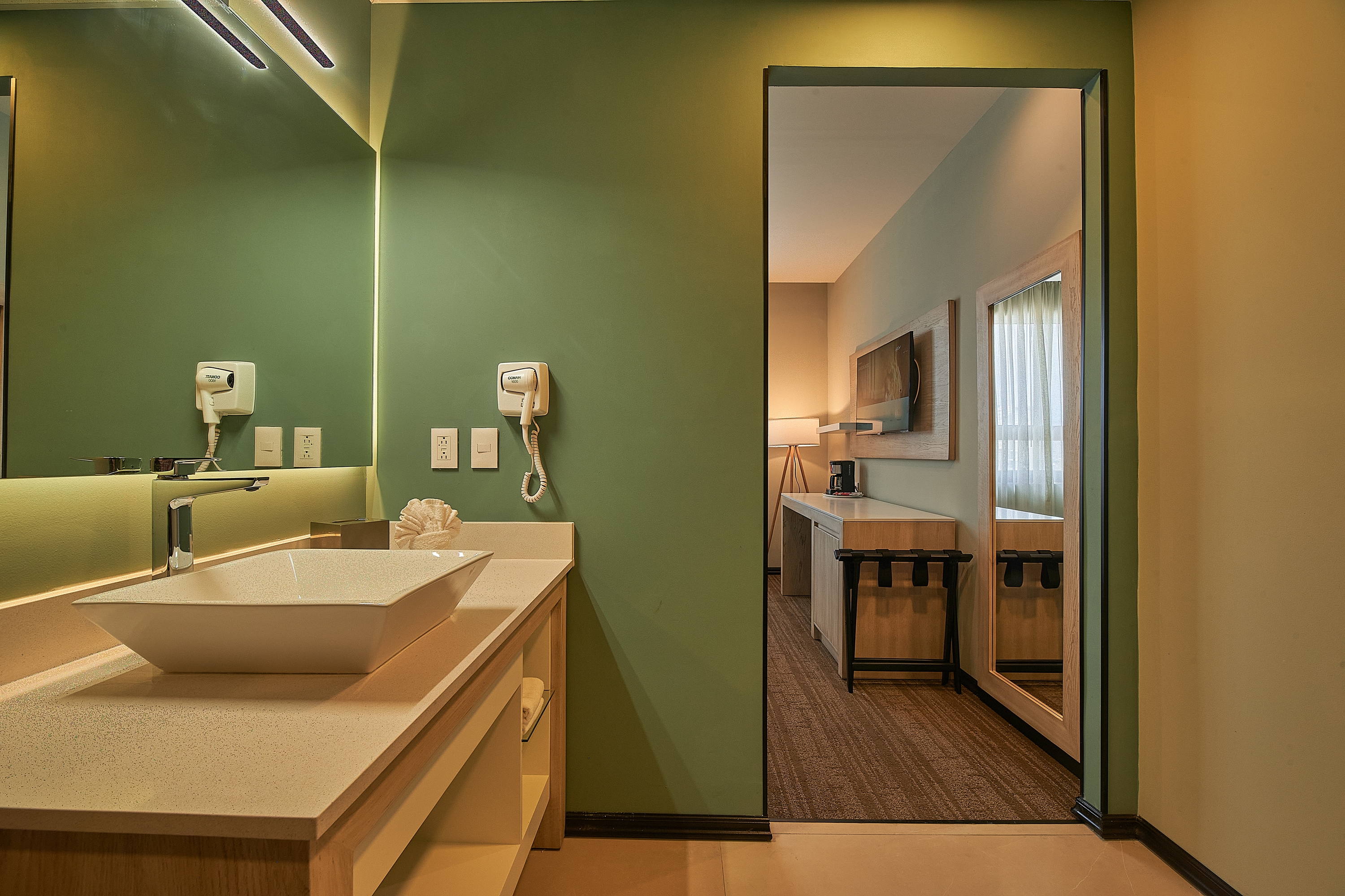 Guest room bath at the Wyndham Garden Saltillo in Saltillo, Other than US/Canada