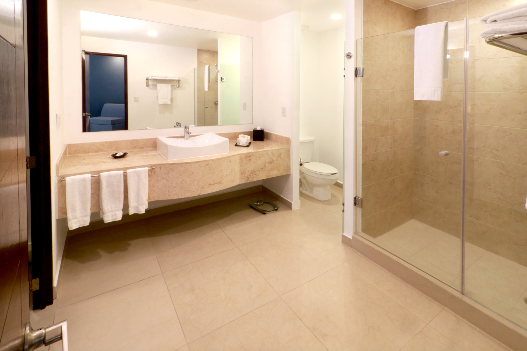 Guest room bath at the Wyndham Garden Guadalajara Acueducto in Guadalajara, Other than US/Canada