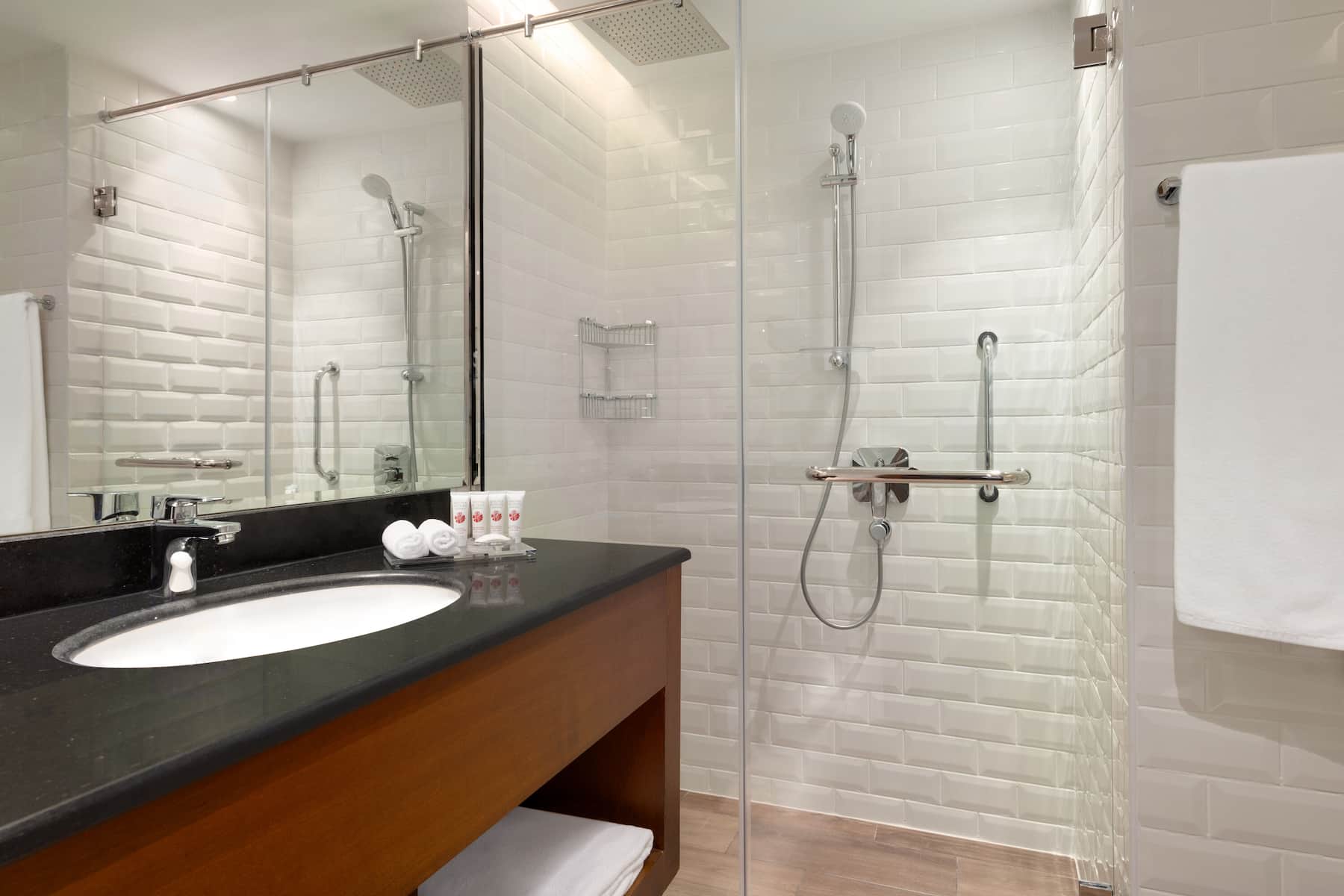 Guest room bath at the Wyndham Garden Muscat Al Khuwair in Muscat, Other than US/Canada
