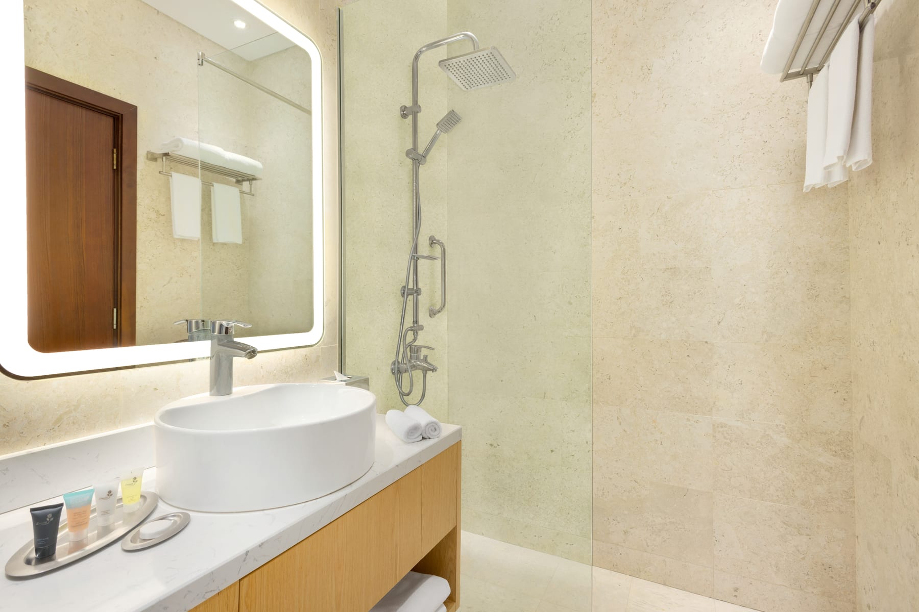 Guest room bath at the Wyndham Garden Salalah Mirbat in Salalah, Other than US/Canada