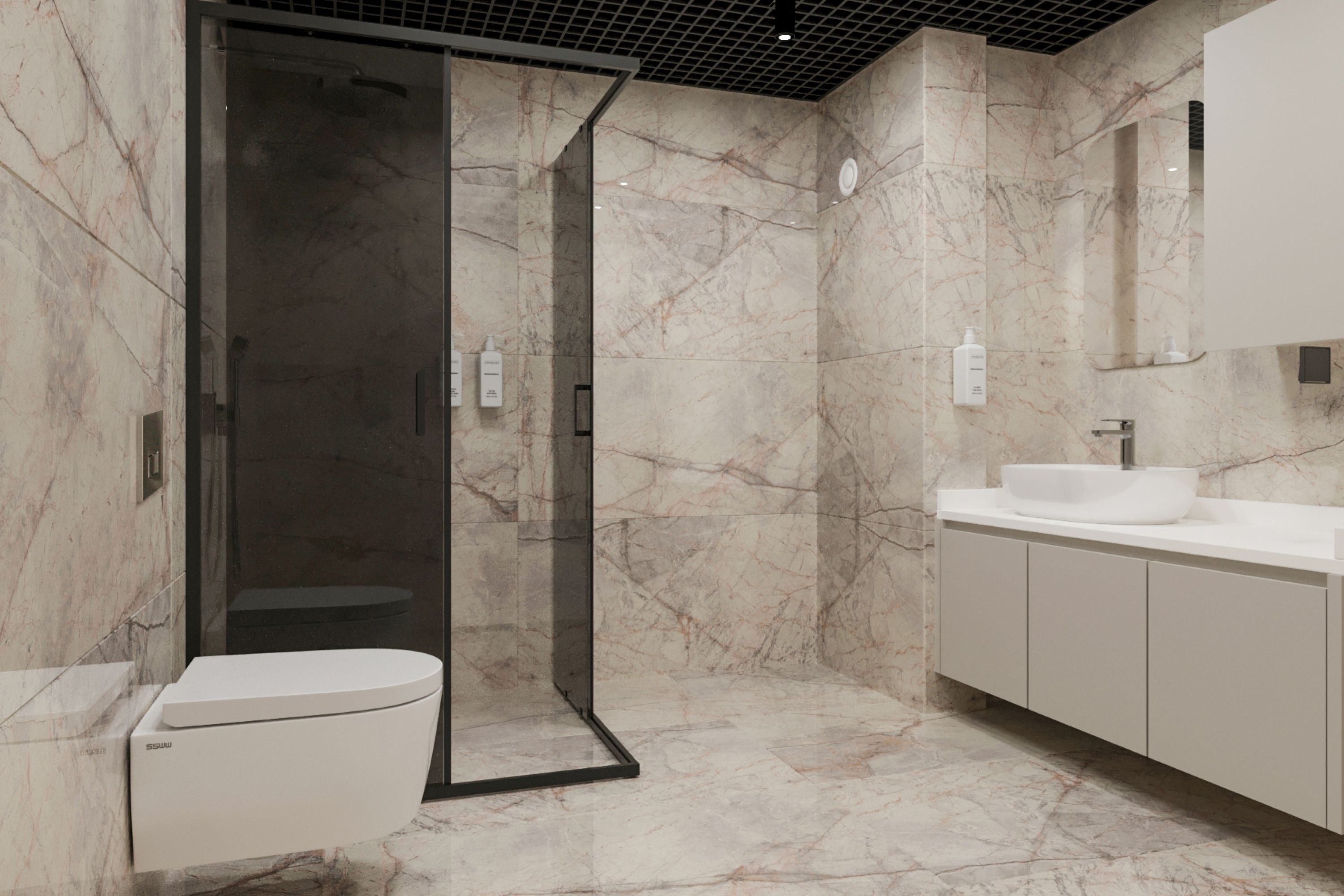 Guest room bath at the Wyndham Garden Antalya Konyaalti in Antalya, Other than US/Canada