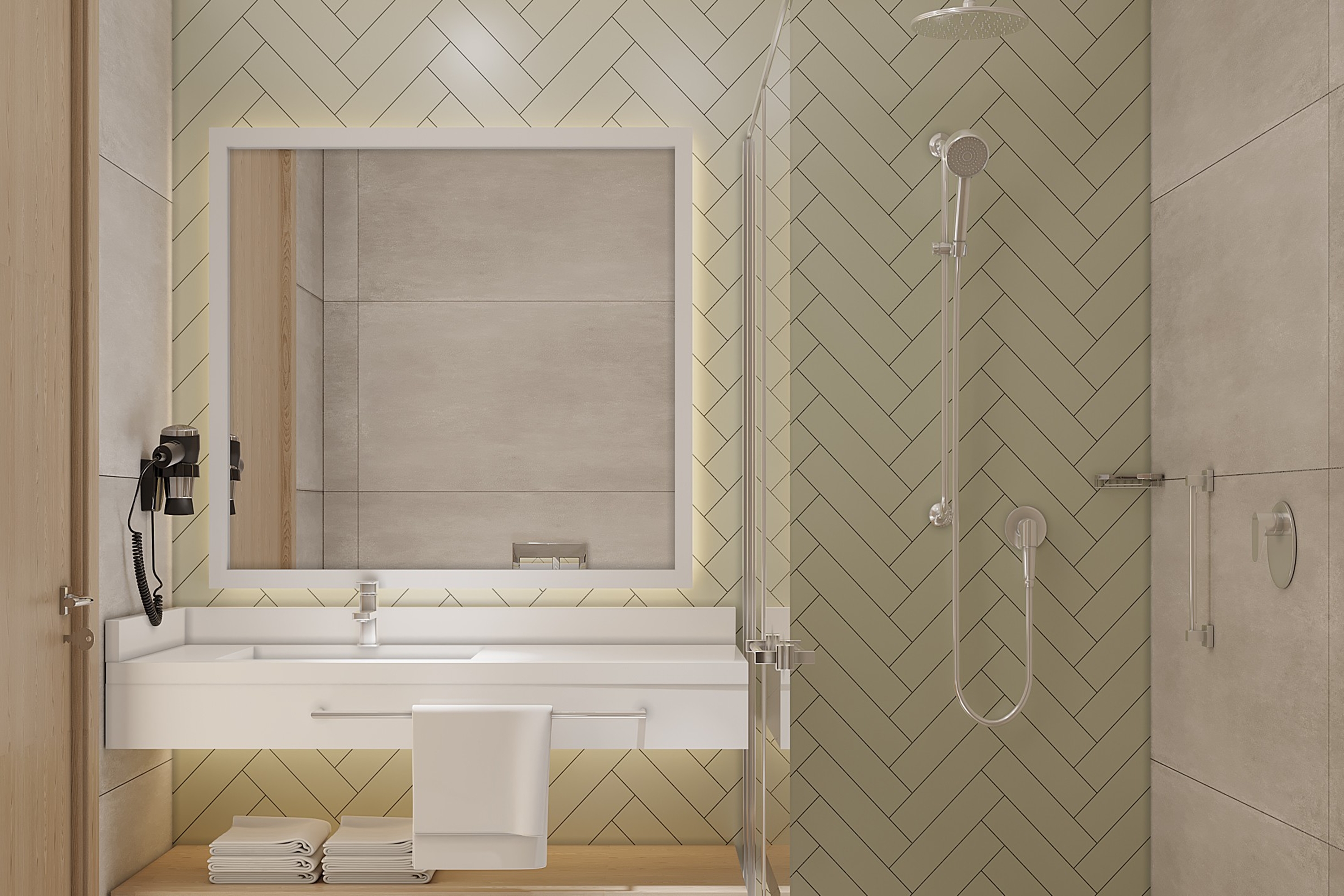 Guest room bath at the Wyndham Garden Istanbul Tuzla Marina in Istanbul, Other than US/Canada