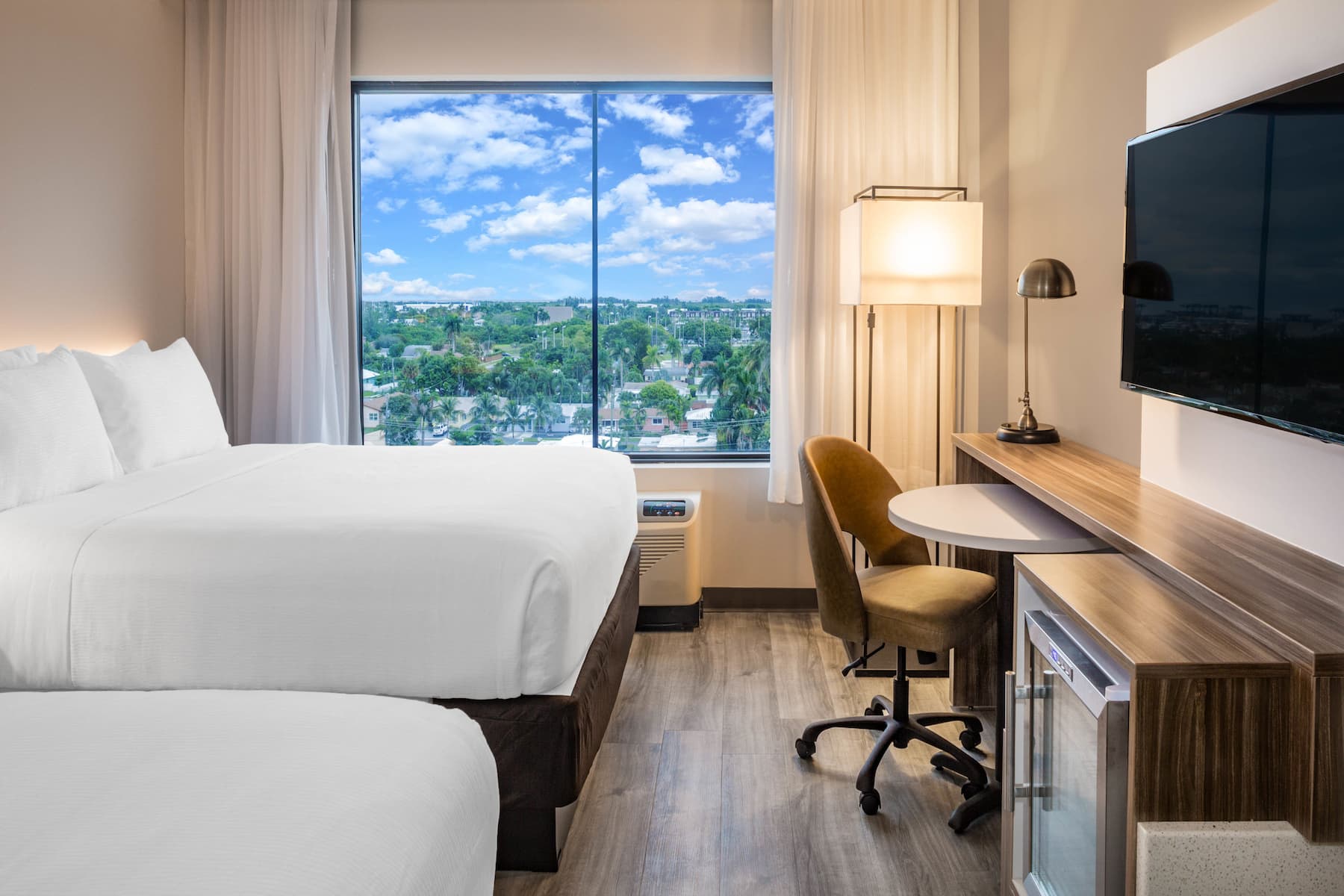 Guest room at the Wyndham Garden Ft Lauderdale Airport & Cruise Port in Dania Beach, Florida
