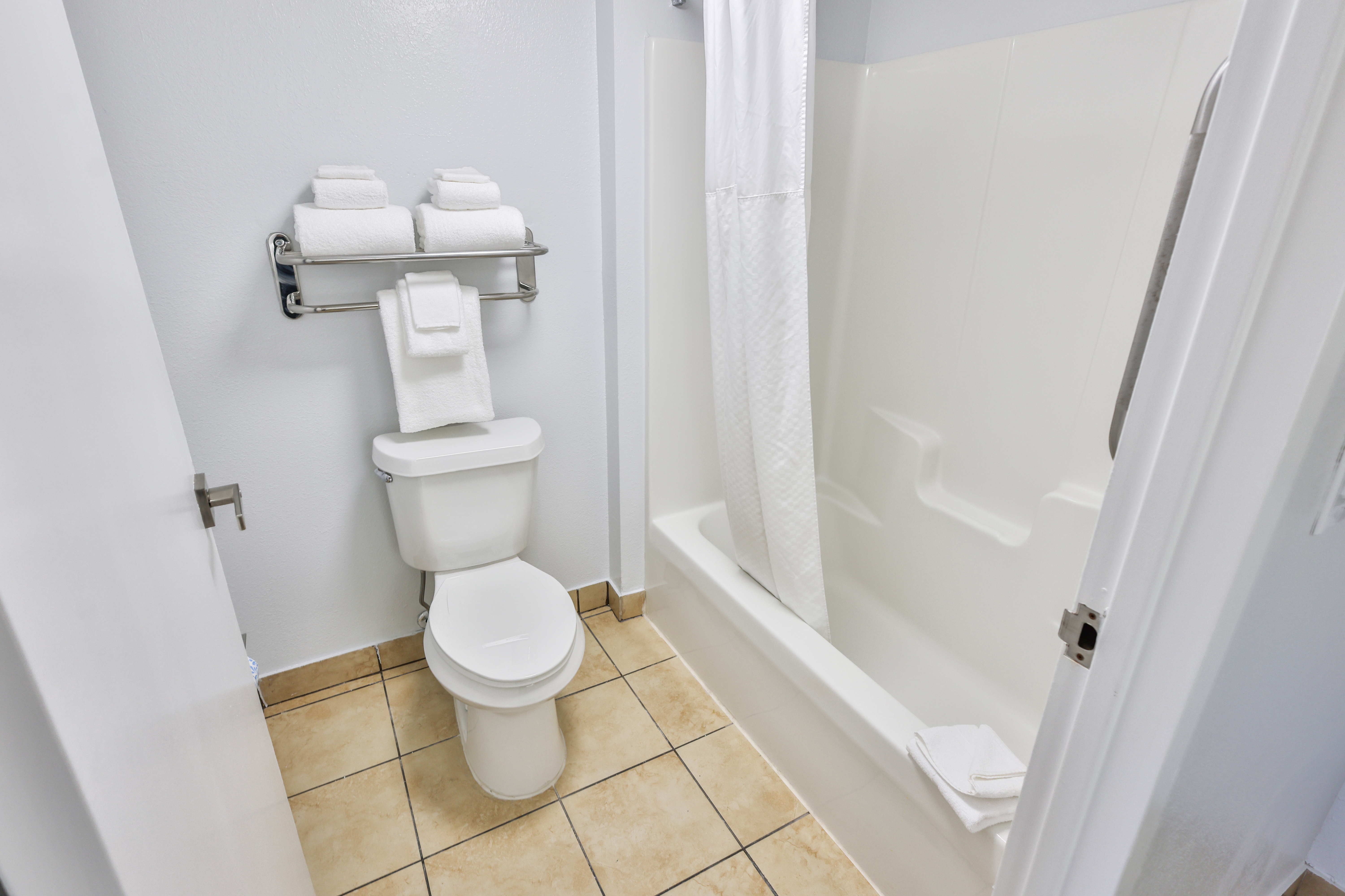 Guest room bath at the Wyndham Garden Fort Walton Beach Destin in Fort Walton Beach, Florida