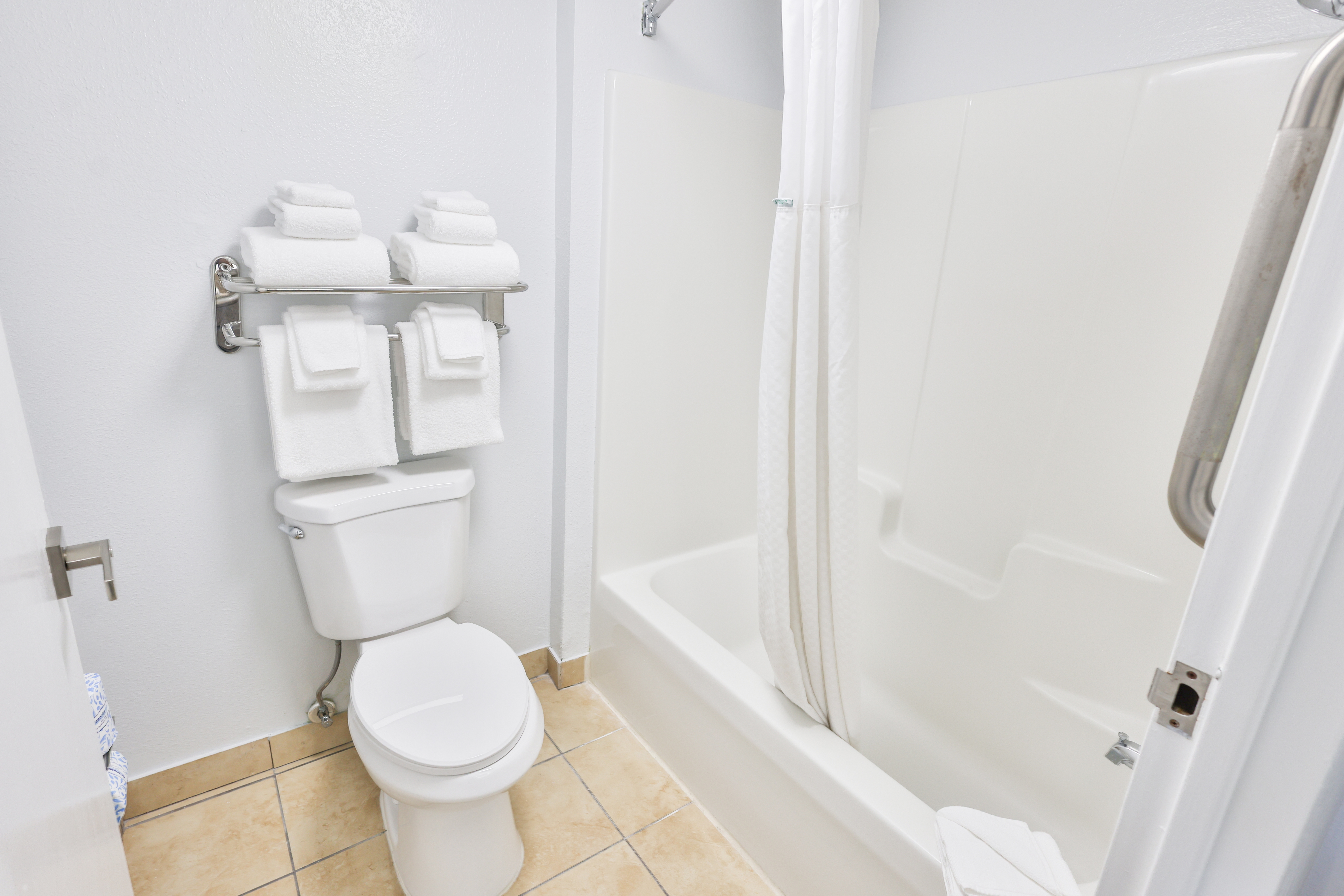 Guest room bath at the Wyndham Garden Fort Walton Beach Destin in Fort Walton Beach, Florida
