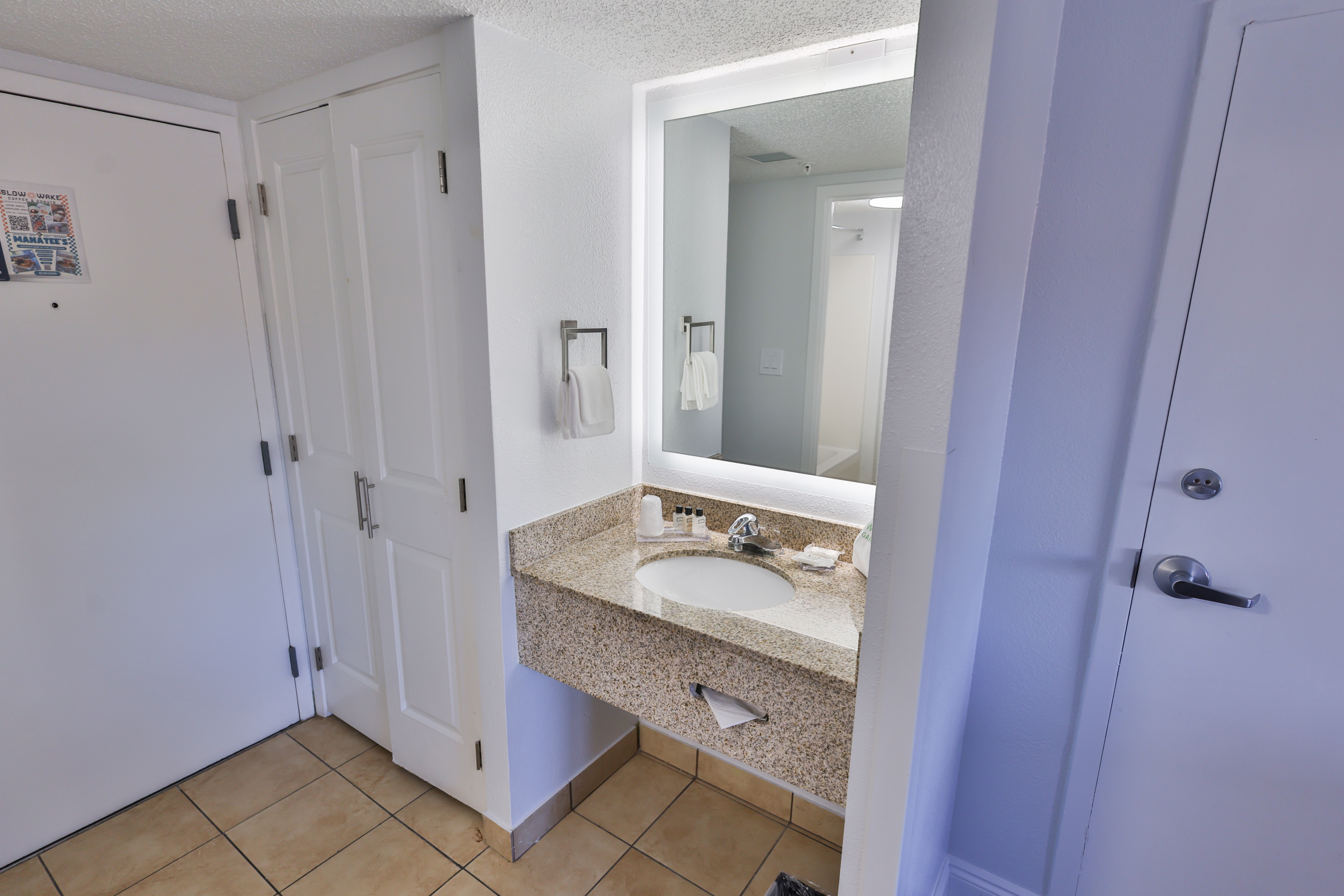 Guest room bath at the Wyndham Garden Fort Walton Beach Destin in Fort Walton Beach, Florida