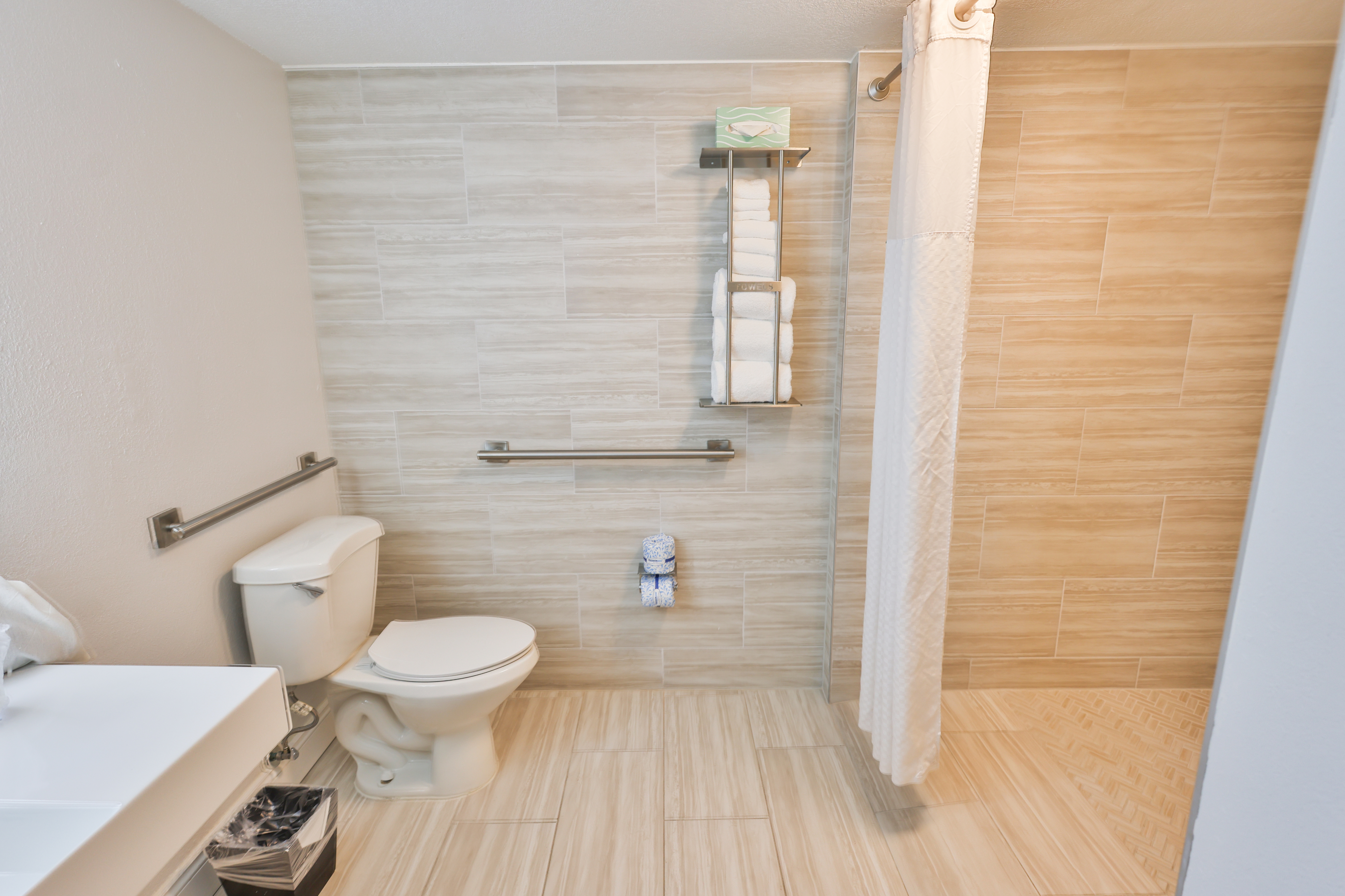 Guest room bath at the Wyndham Garden Fort Walton Beach Destin in Fort Walton Beach, Florida